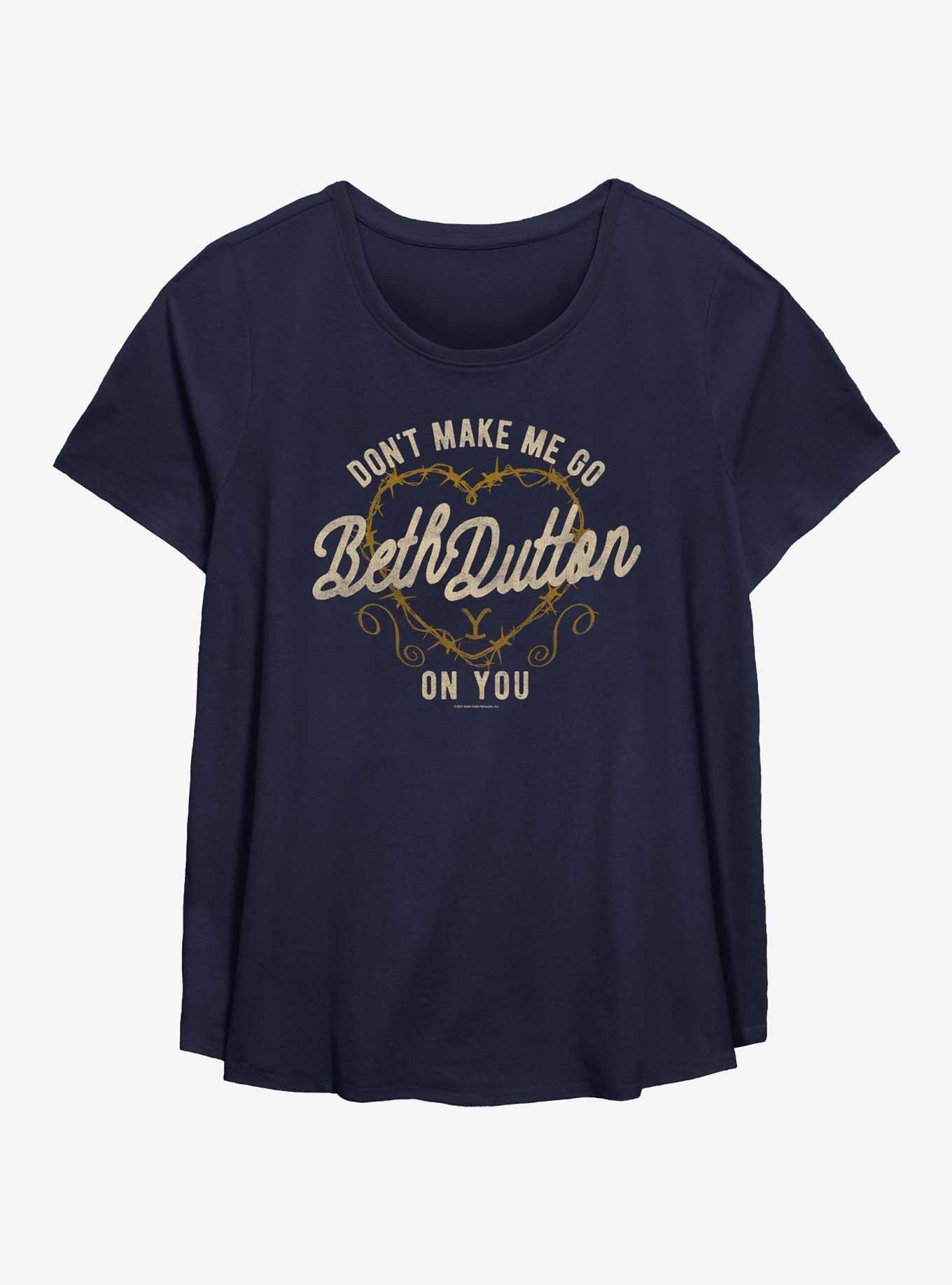 Yellowstone Go Beth Dutton Womens T-Shirt Plus Size, NAVY, hi-res