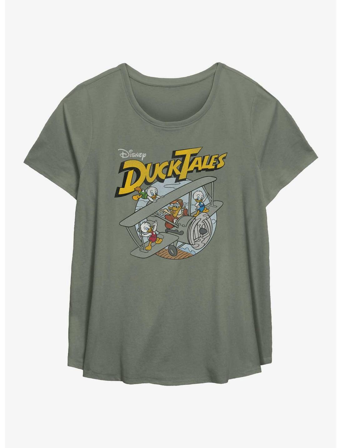 Disney Ducktales Plane Womens T-Shirt Plus Size, SAGE, hi-res