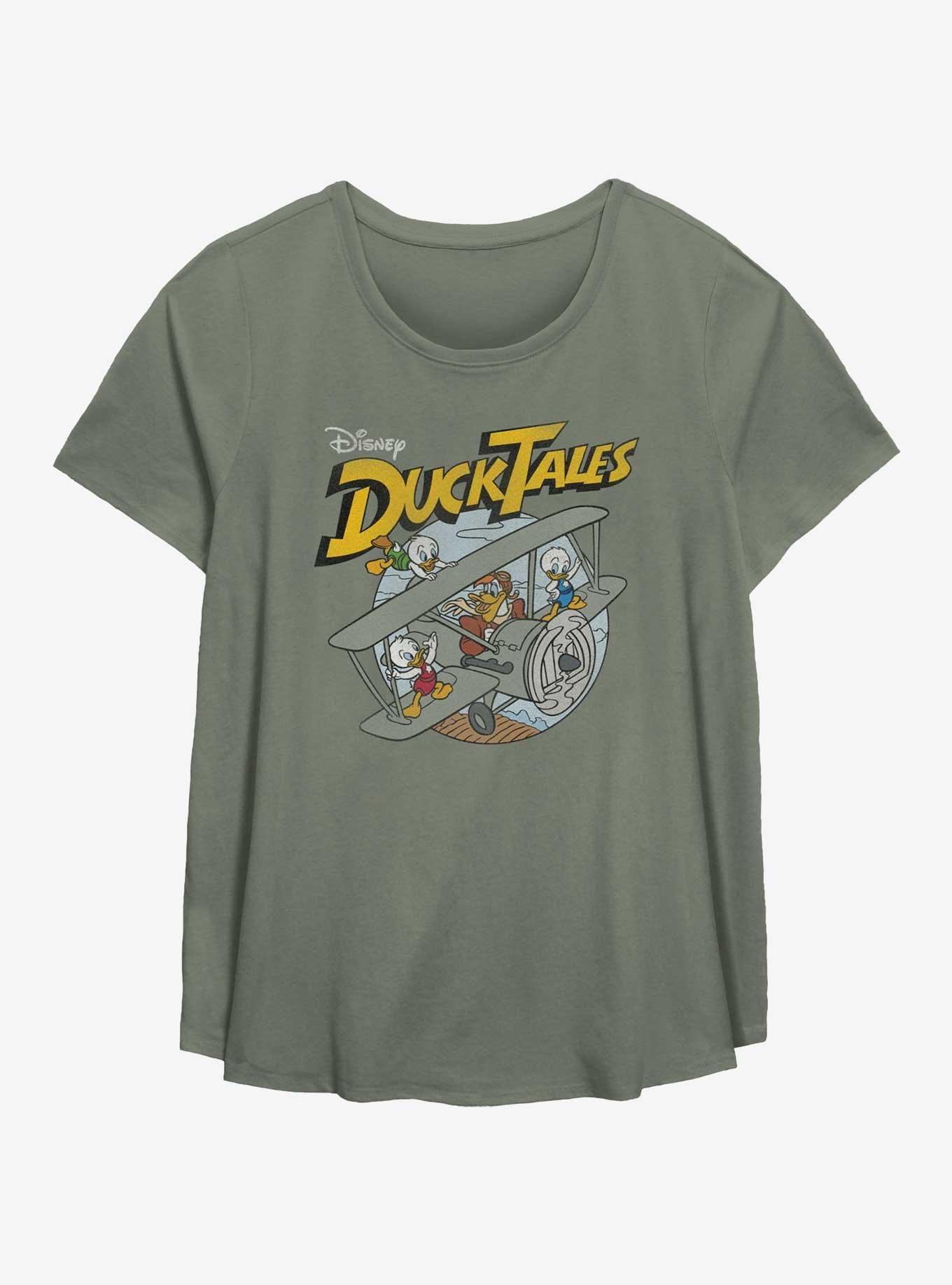 Disney Ducktales Plane Womens T-Shirt Plus Size, SAGE, hi-res