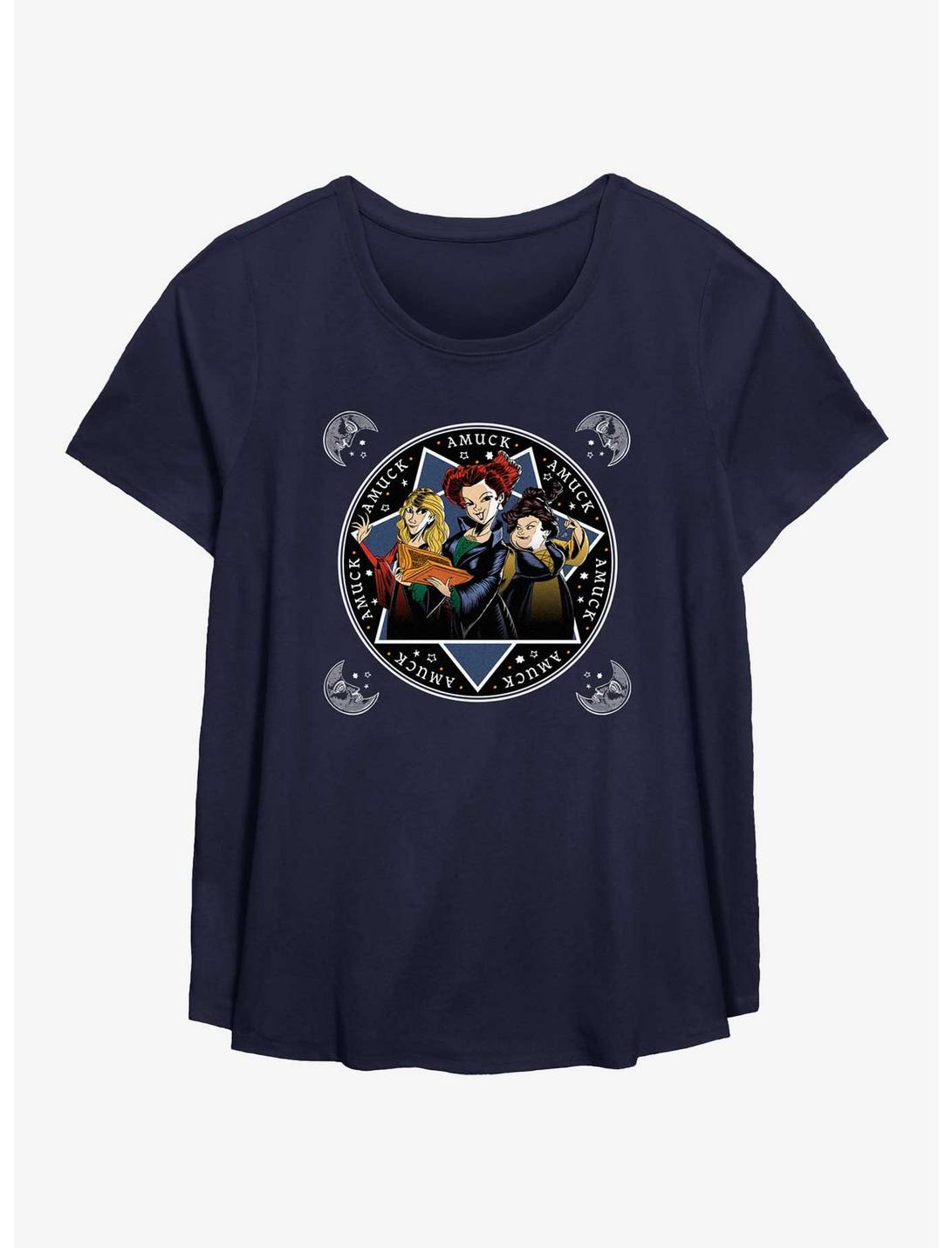Disney Hocus Pocus Sanderson Sisters Cartoon Style Womens T-Shirt Plus Size, NAVY, hi-res