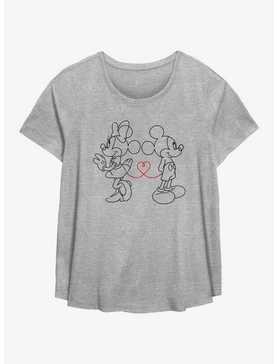 Disney Mickey Mouse & Minnie Mouse Heart Strings Womens T-Shirt Plus Size, , hi-res