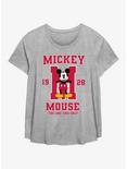 Disney Mickey Mouse One And Only Collegiate Womens T-Shirt Plus Size, HEATHER GR, hi-res