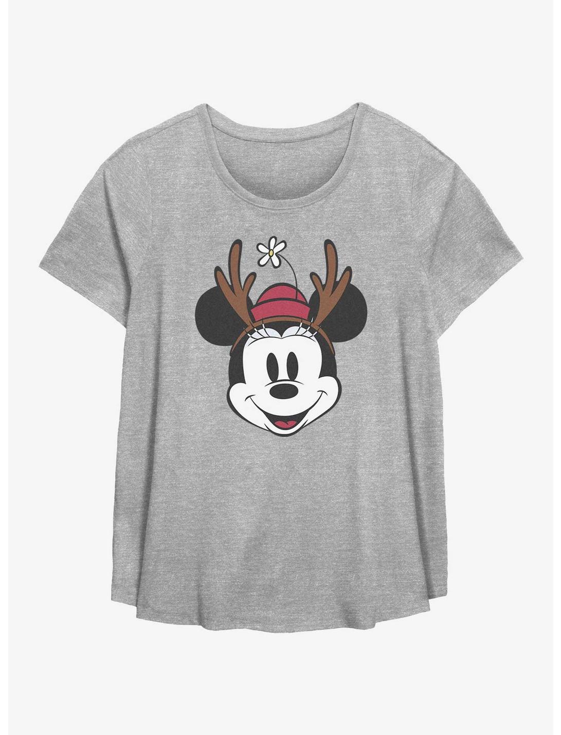 Disney Minnie Mouse Antlers Womens T-Shirt Plus Size, HEATHER GR, hi-res