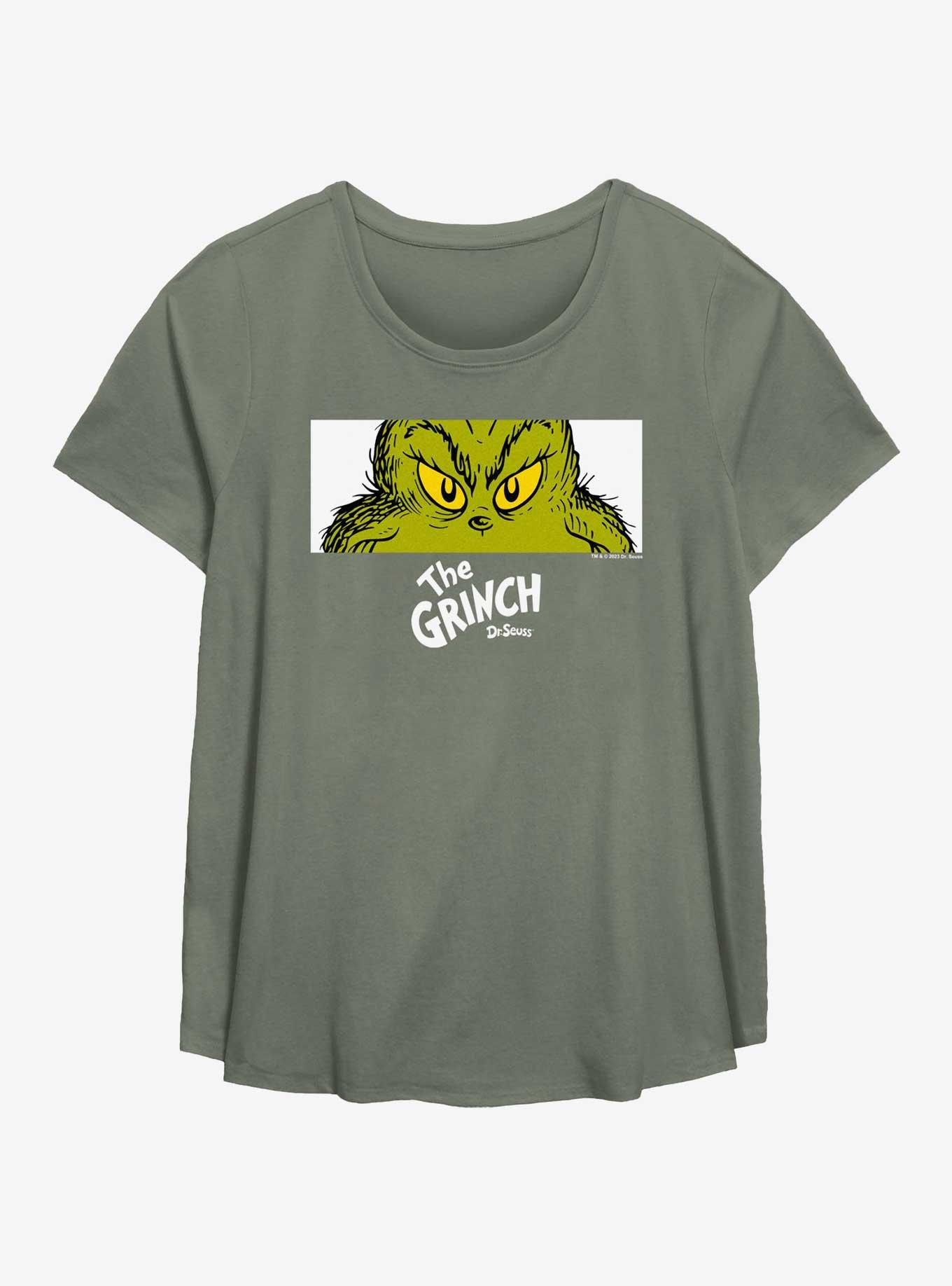 Dr. Seuss How The Grinch Stole Christmas Eyes Womens T-Shirt Plus Size, SAGE, hi-res