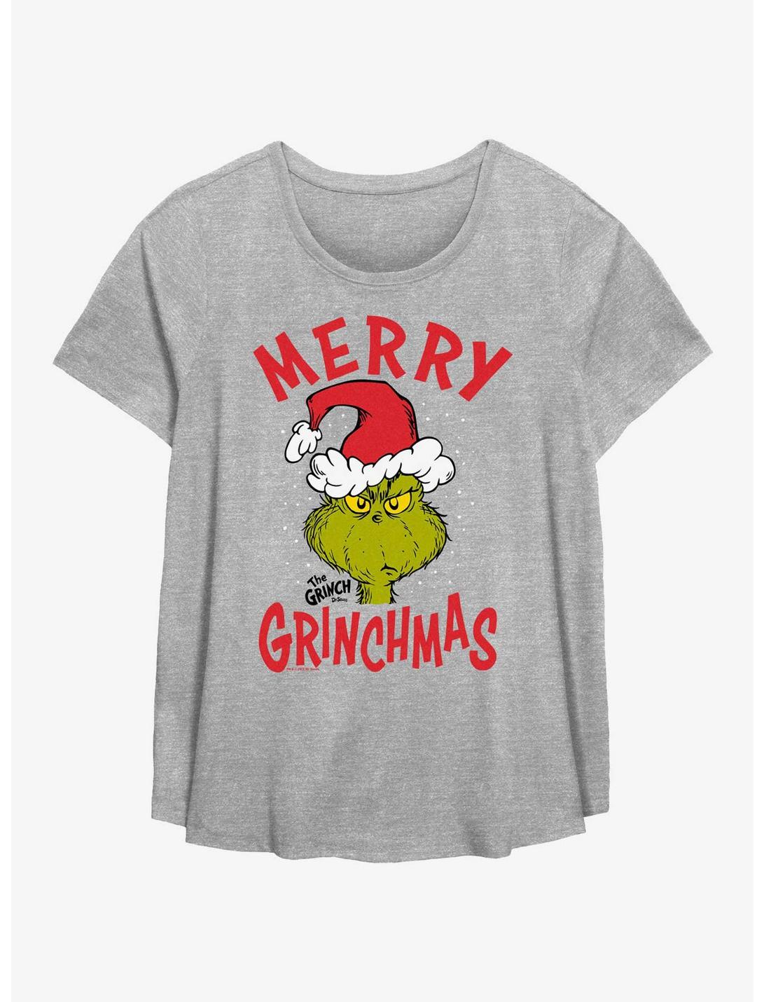 Dr. Seuss How The Grinch Stole Christmas Grinchmas Hat Womens T-Shirt Plus Size, HEATHER GR, hi-res