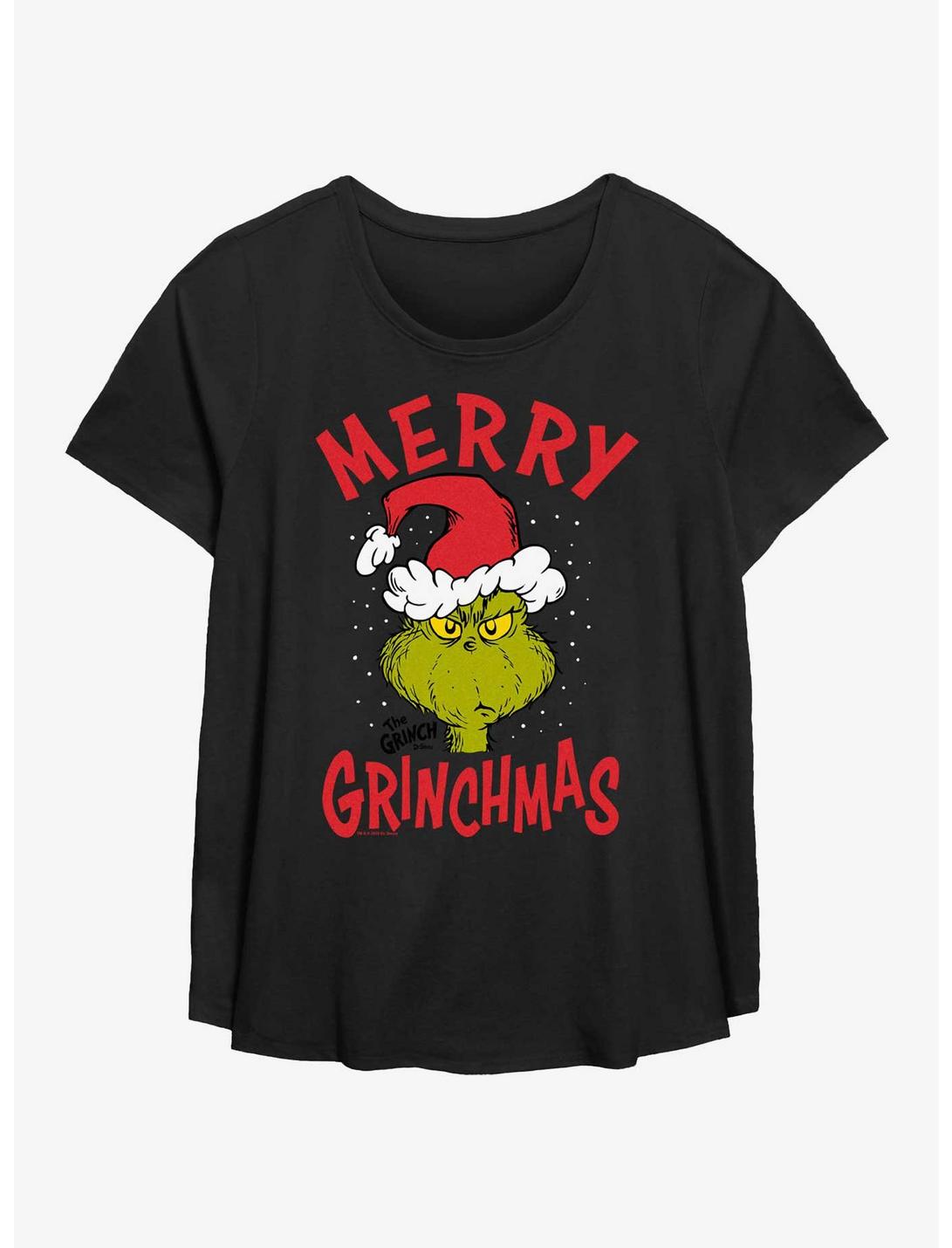 Dr. Seuss How The Grinch Stole Christmas Grinchmas Hat Womens T-Shirt Plus Size, BLACK, hi-res