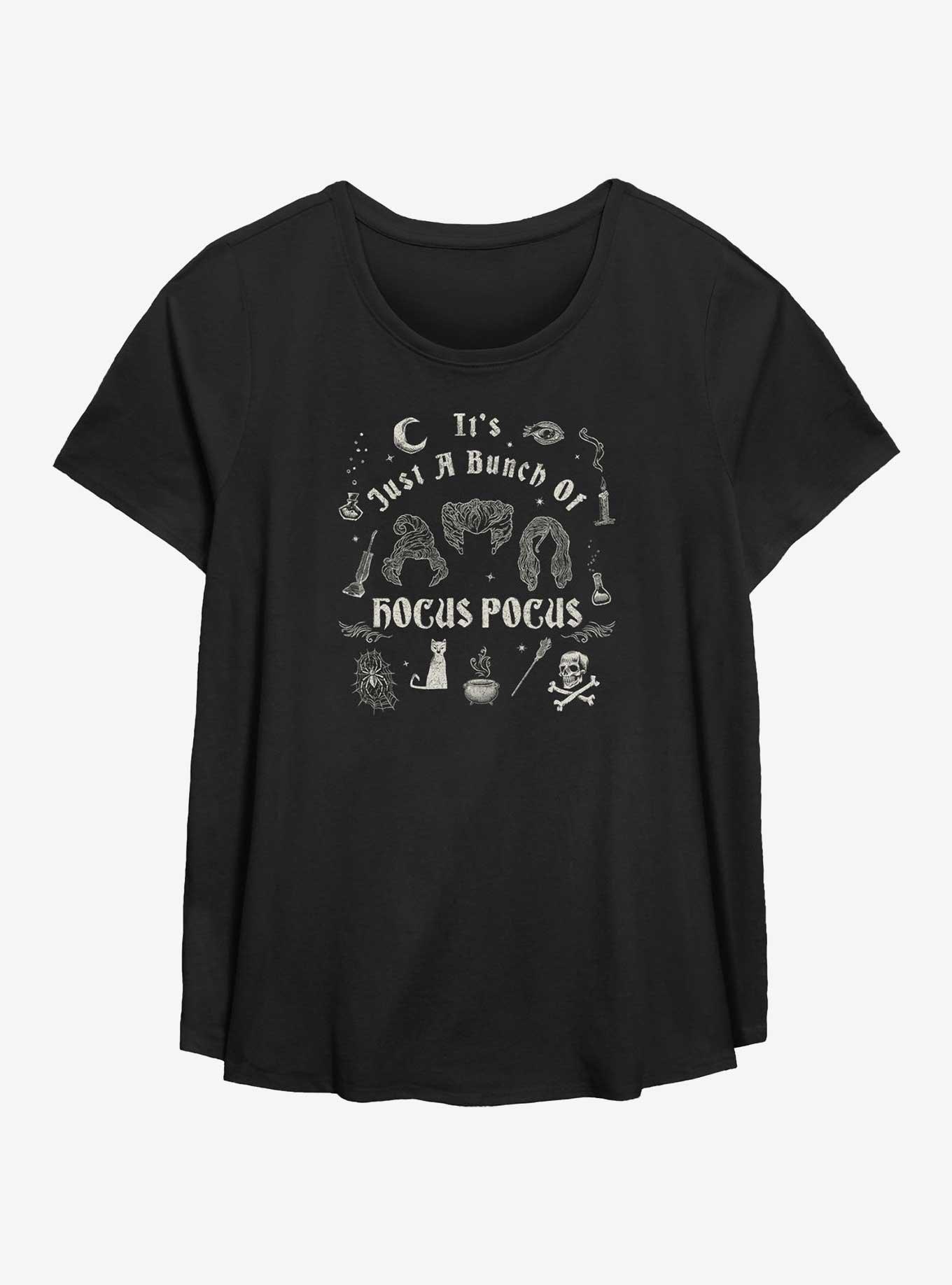 Disney Hocus Pocus A Bunch Of Hocus Pocus Womens T-Shirt Plus Size, BLACK, hi-res