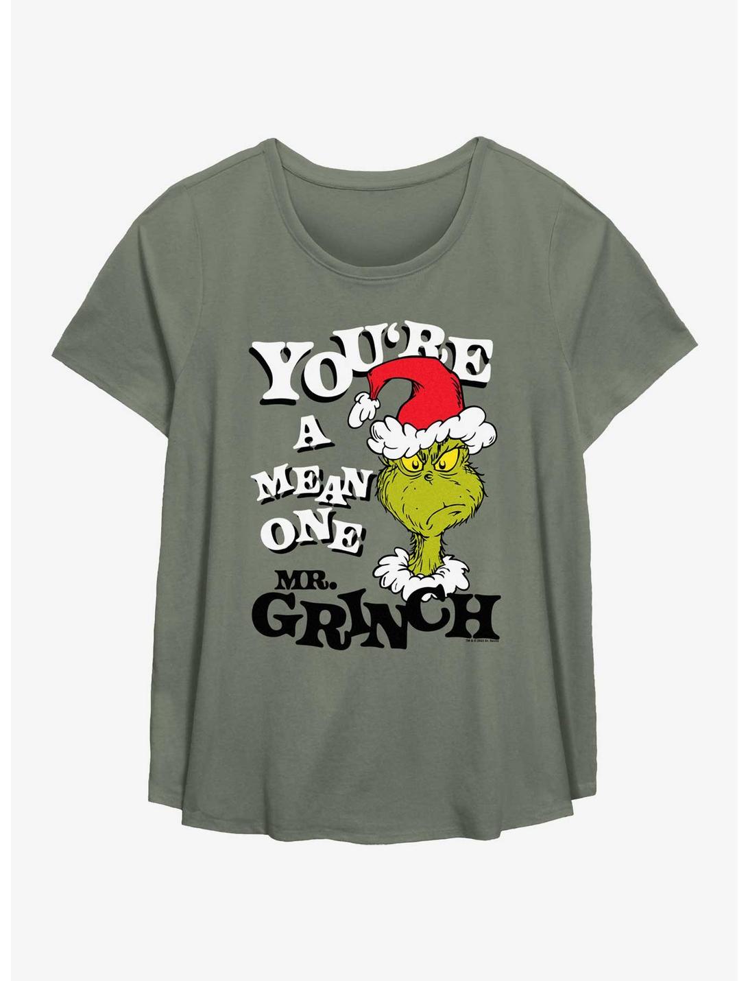 Dr. Seuss How The Grinch Stole Christmas Mean One Womens T-Shirt Plus Size, SAGE, hi-res