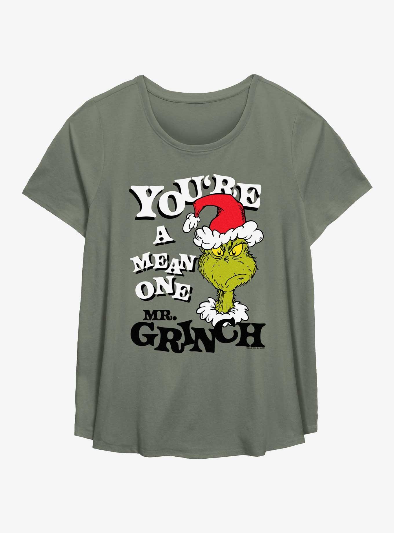 Dr. Seuss How The Grinch Stole Christmas Mean One Womens T-Shirt Plus Size, SAGE, hi-res