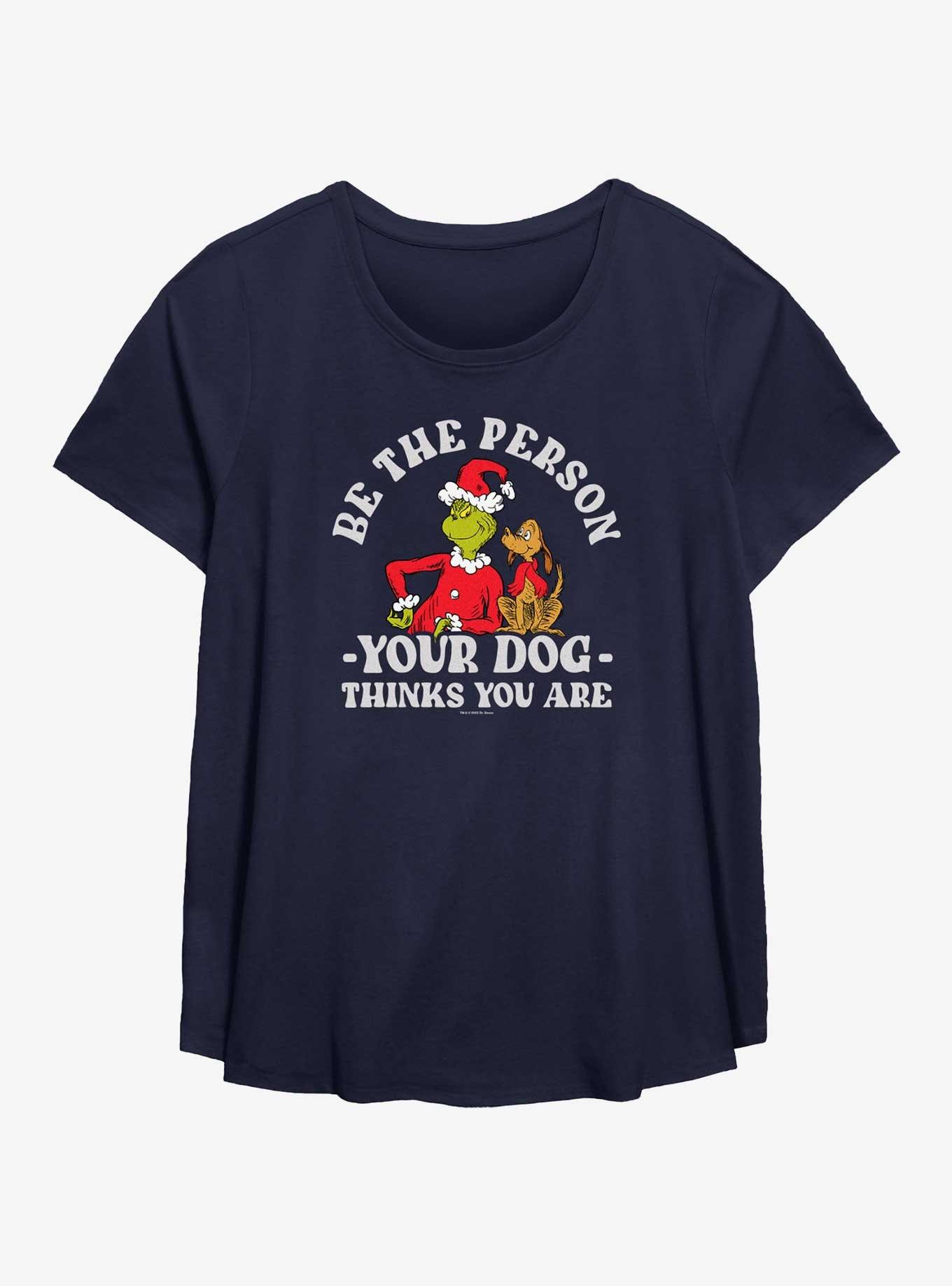 Dr. Seuss How The Grinch Stole Christmas Your Dog Thinks You Are Womens T-Shirt Plus Size, NAVY, hi-res