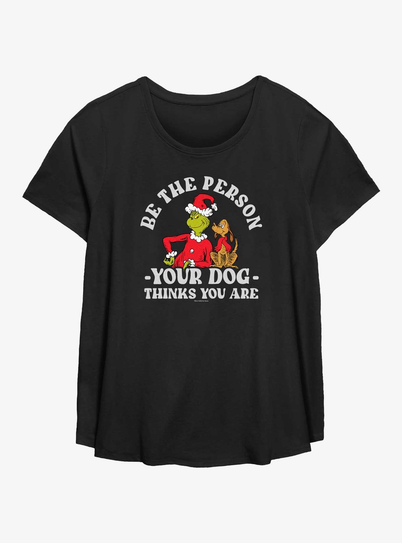 Dr. Seuss How The Grinch Stole Christmas Your Dog Thinks You Are Womens T-Shirt Plus Size, BLACK, hi-res