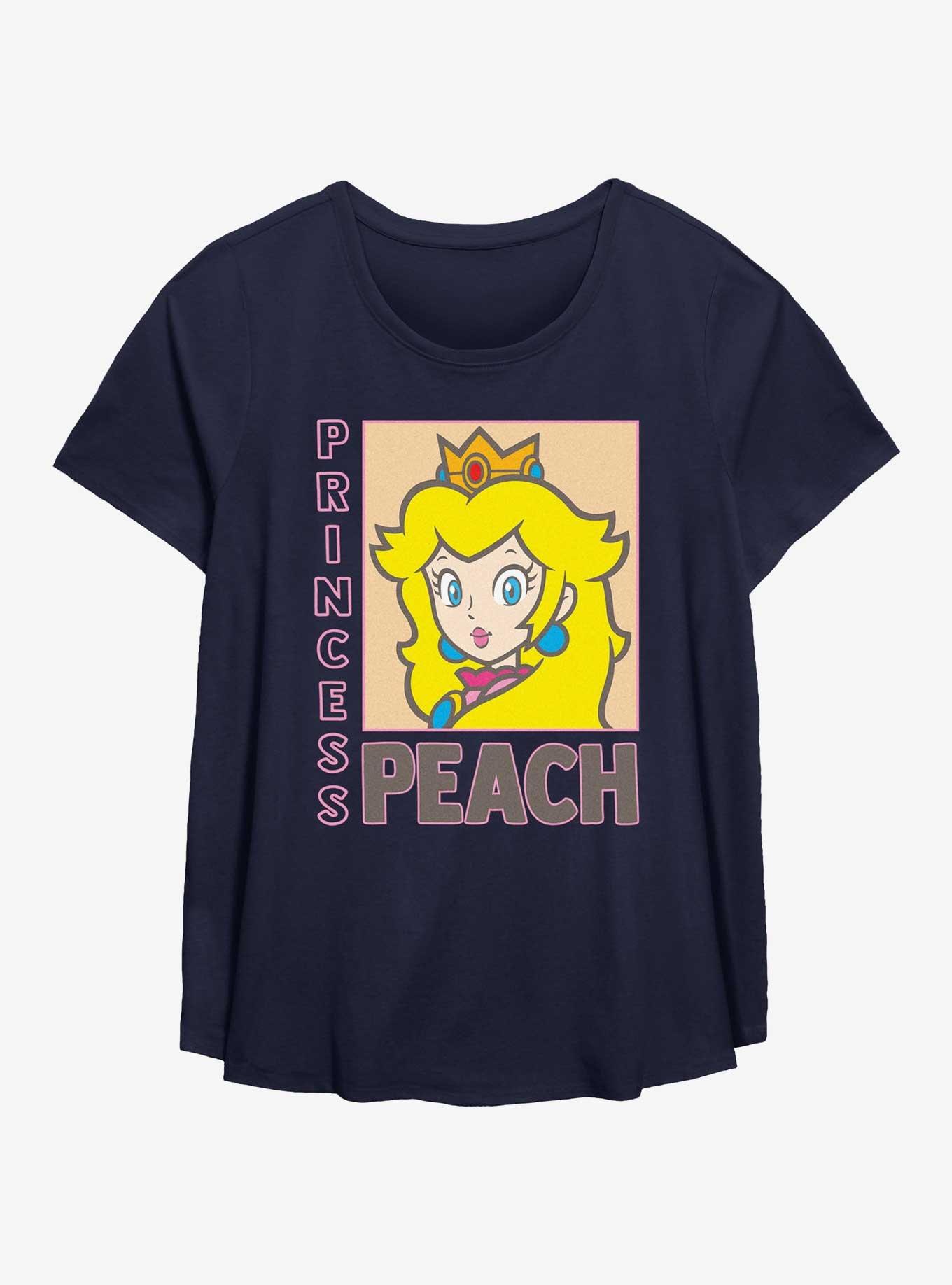 Nintendo Framed Princess Peach Womens T-Shirt Plus Size, NAVY, hi-res