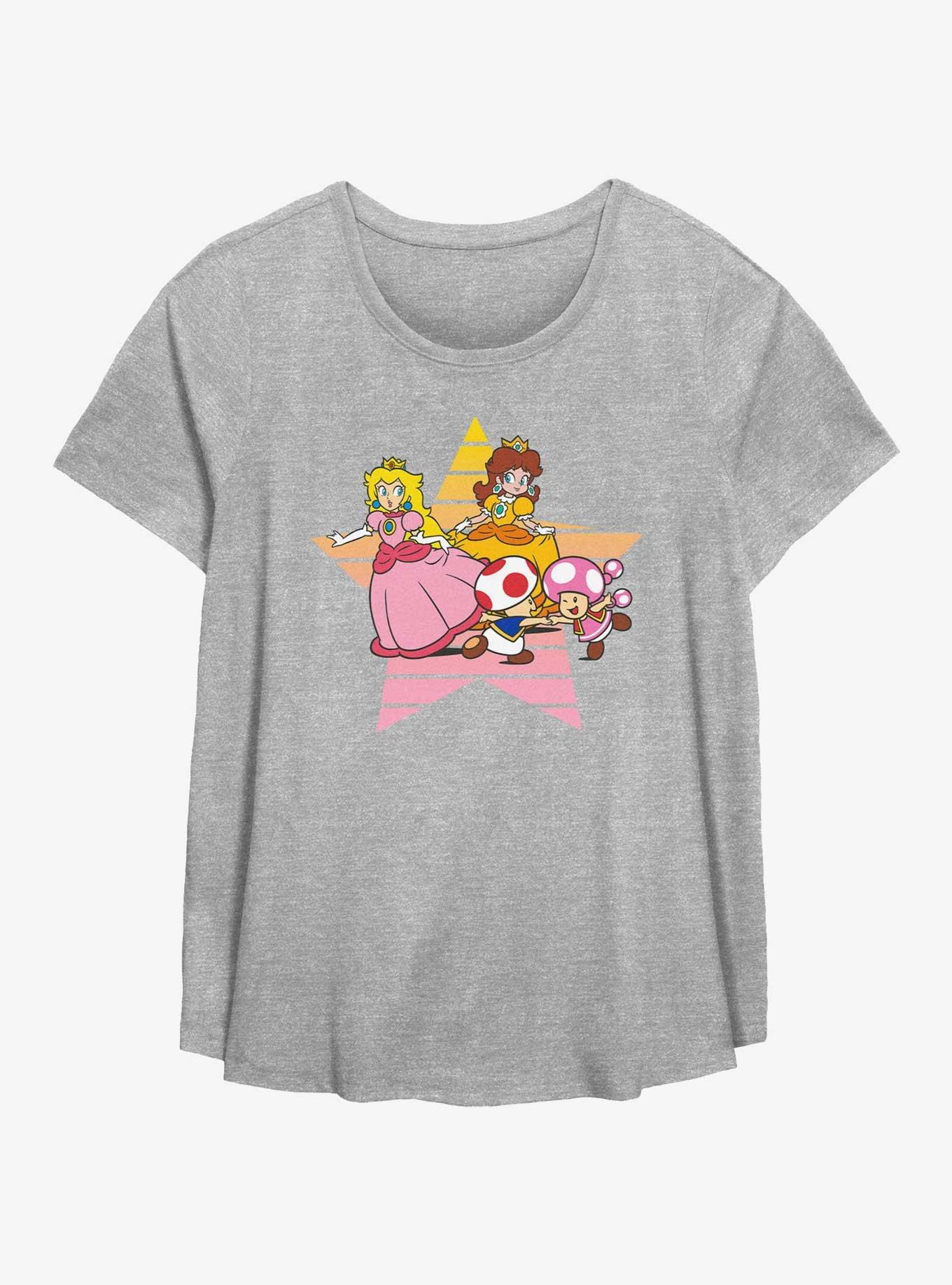 Nintendo Princess Peach Star Womens T-Shirt Plus Size, HEATHER GR, hi-res