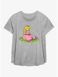 Nintendo Princess Peach Garden Womens T-Shirt Plus Size, HEATHER GR, hi-res