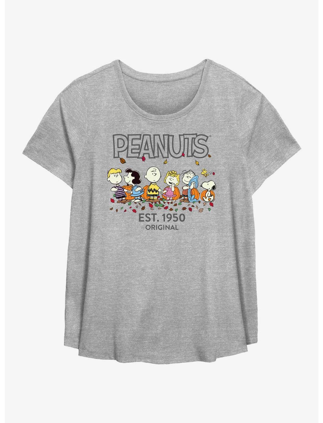 Peanuts Fall Est 1950 Womens T-Shirt Plus Size, HEATHER GR, hi-res