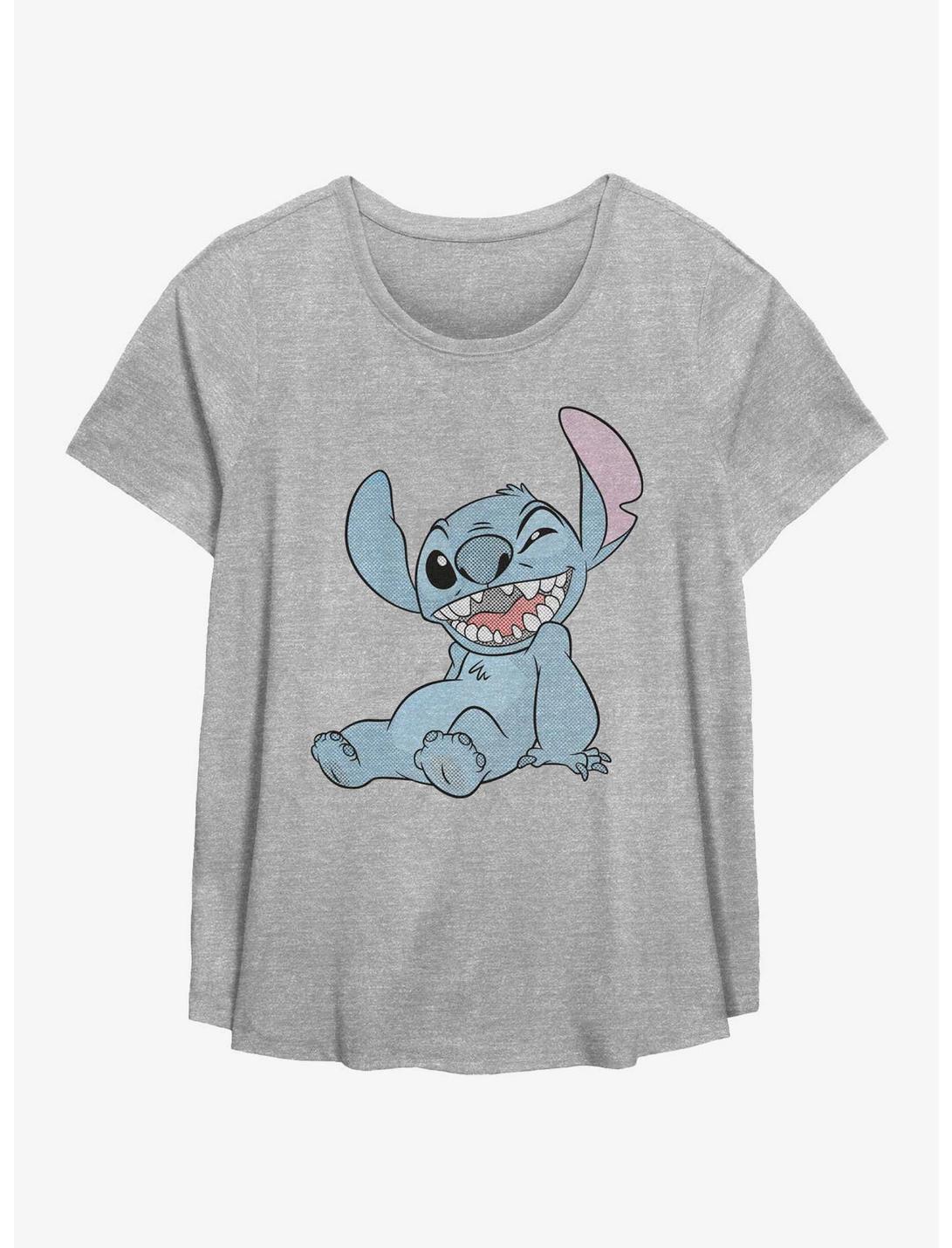 Disney Lilo & Stitch Winking Stitch Womens T-Shirt Plus Size, HEATHER GR, hi-res