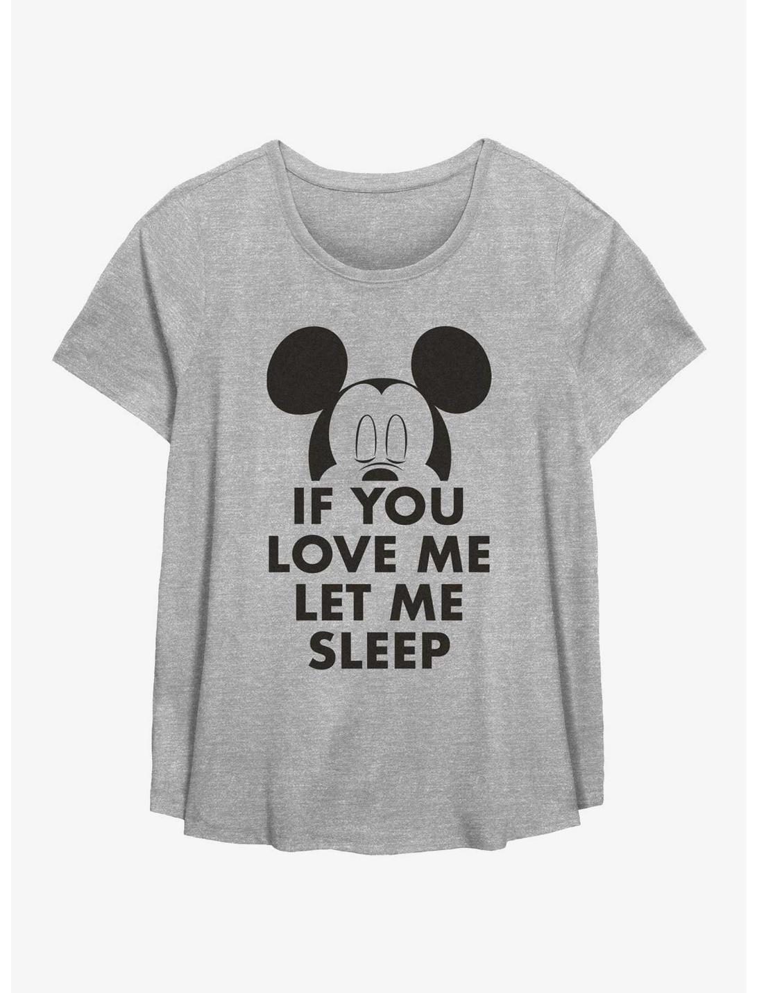 Disney Mickey Mouse Let Me Sleep Womens T-Shirt Plus Size, HEATHER GR, hi-res