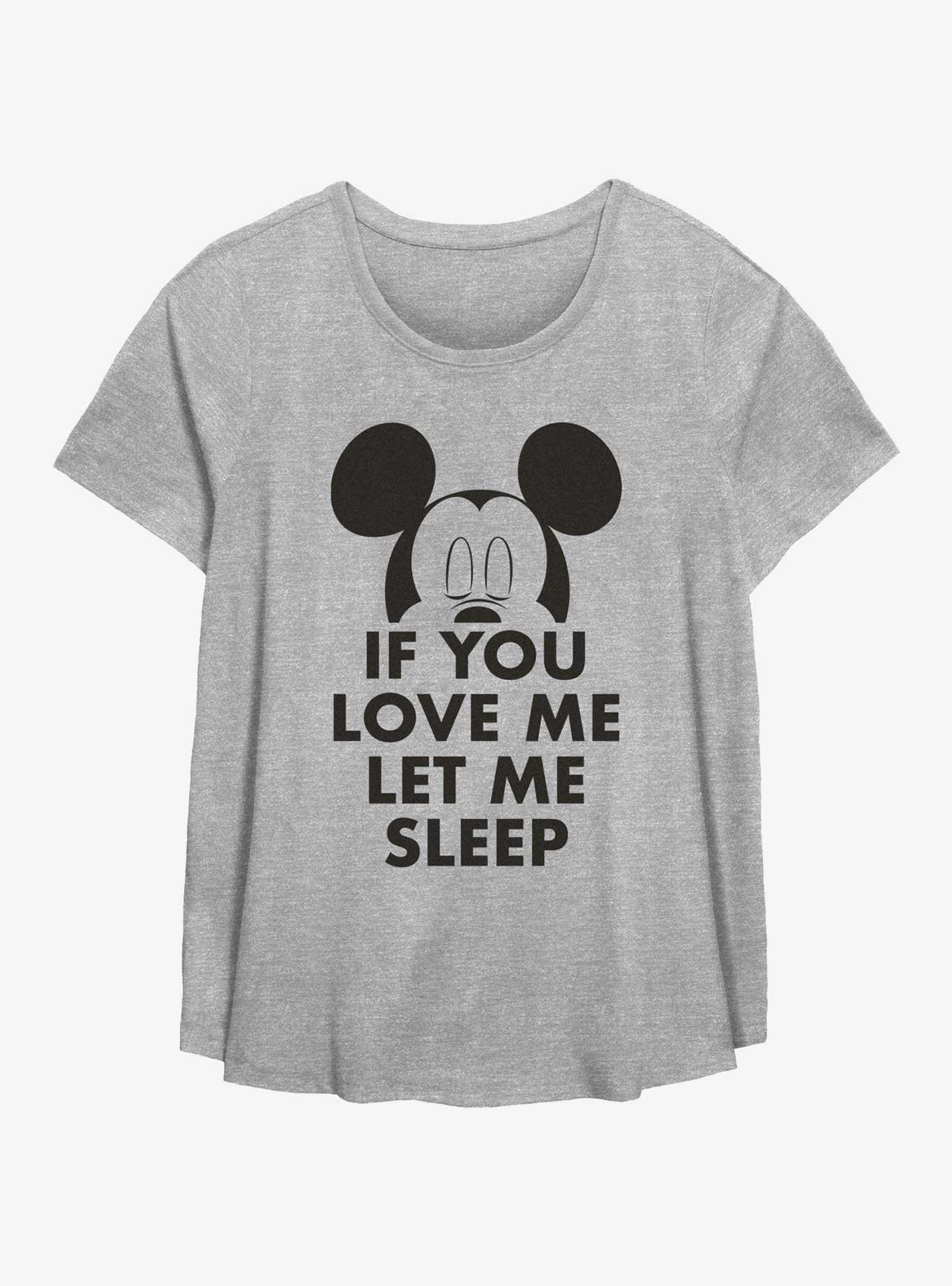 Disney Mickey Mouse Let Me Sleep Womens T-Shirt Plus Size, HEATHER GR, hi-res