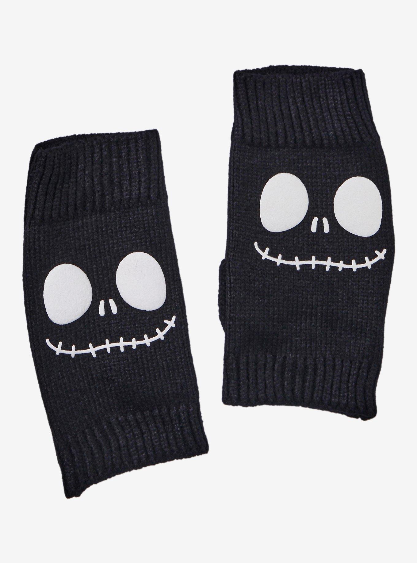 The Nightmare Before Christmas Jack Glow-In-The-Dark Fingerless Gloves, , hi-res