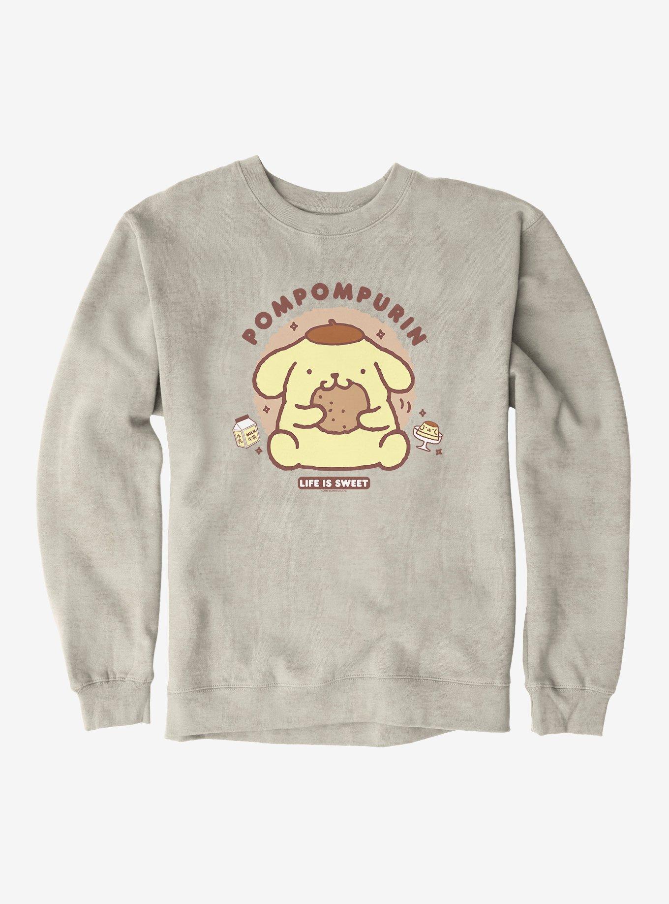 Pompompurin Life Is Sweet Sweatshirt, OATMEAL HEATHER, hi-res