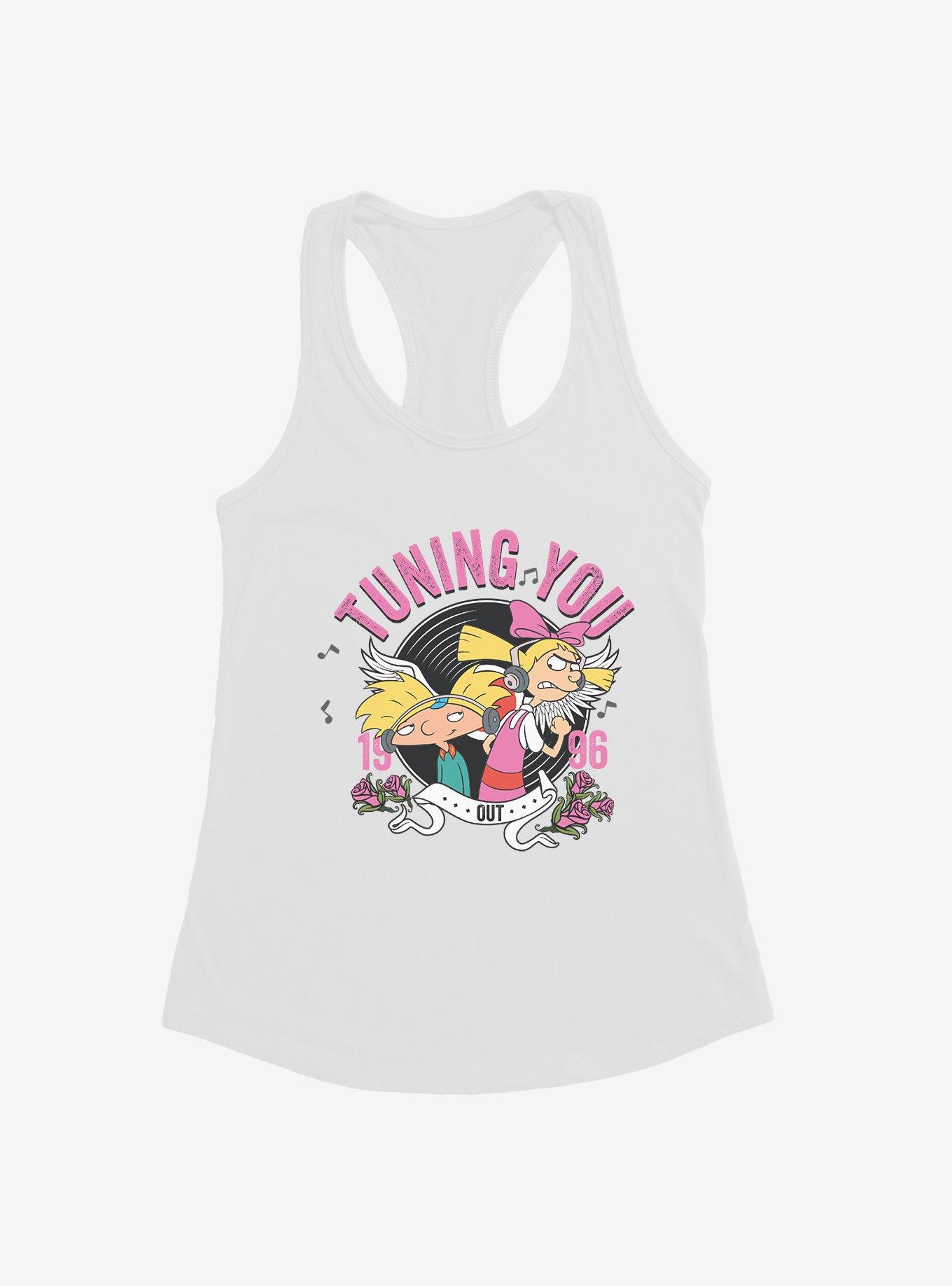 Hey Arnold! Tuning You Out 1996 Girls Tank, WHITE, hi-res