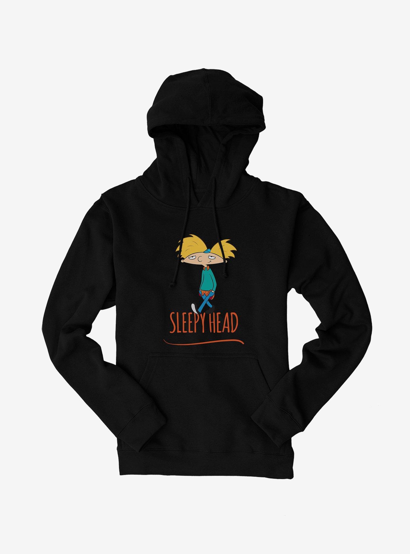 Hey Arnold! Sleepy Head Hoodie, BLACK, hi-res