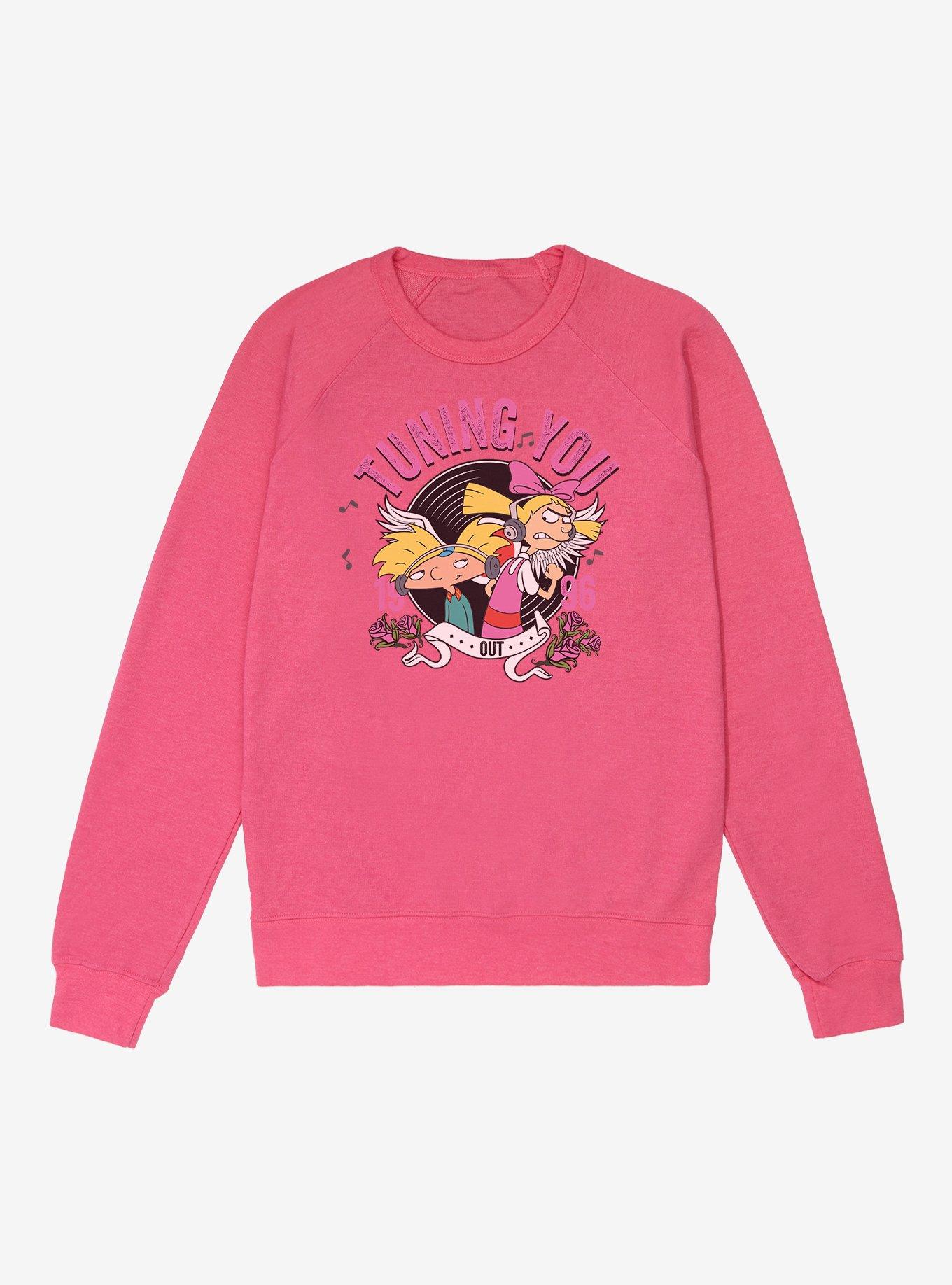 Hey Arnold! Tuning You Out 1996 French Terry Sweatshirt, HELICONIA HEATHER, hi-res
