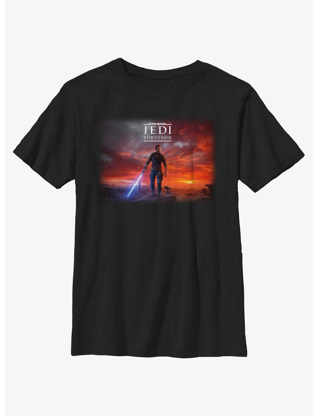 Star Wars Jedi: Survivor Cal Kestis Poster Youth T-Shirt, BLACK, hi-res