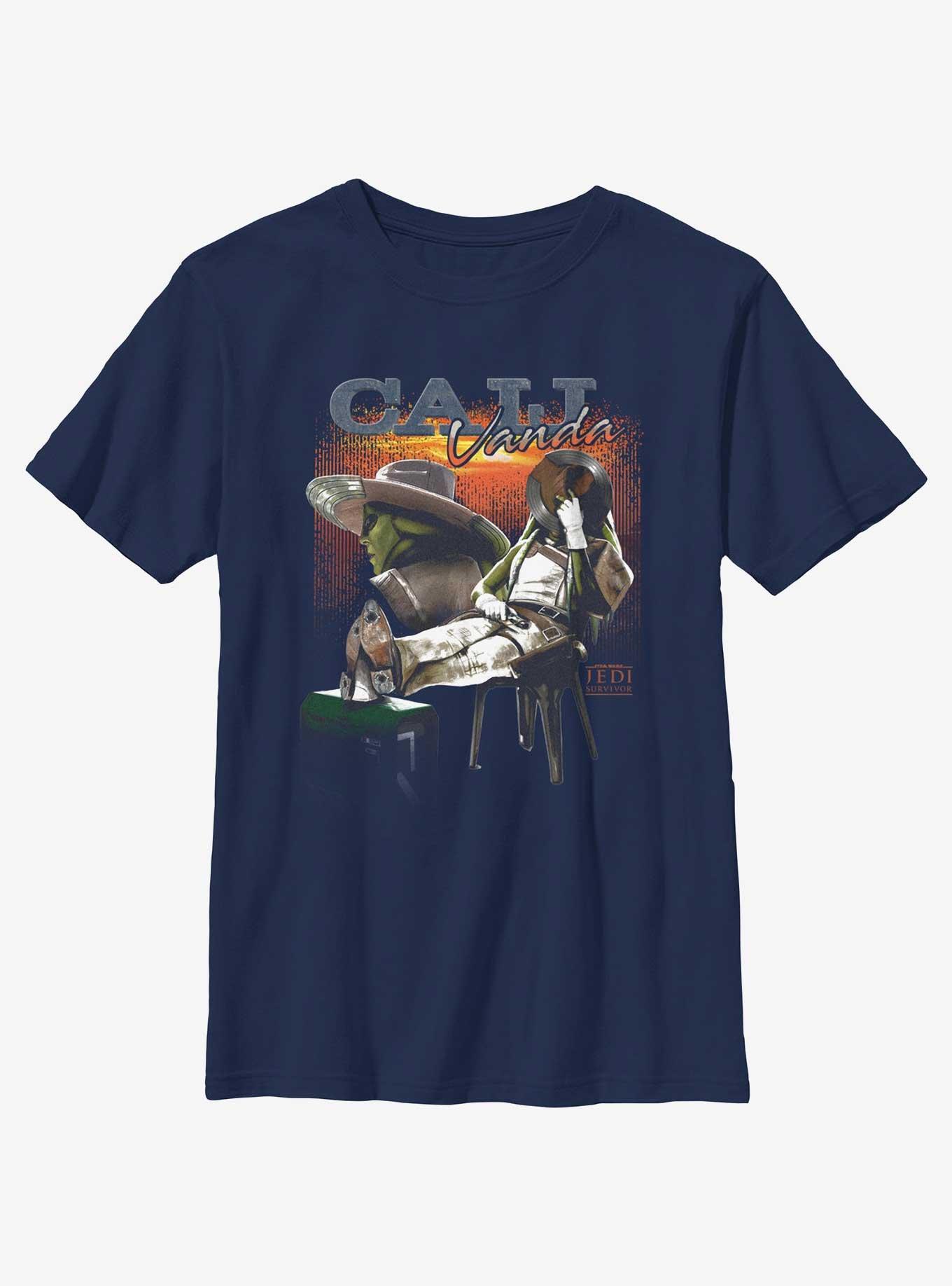 Star Wars Jedi: Survivor Caij Vanda Bounty Poster Youth T-Shirt, NAVY, hi-res