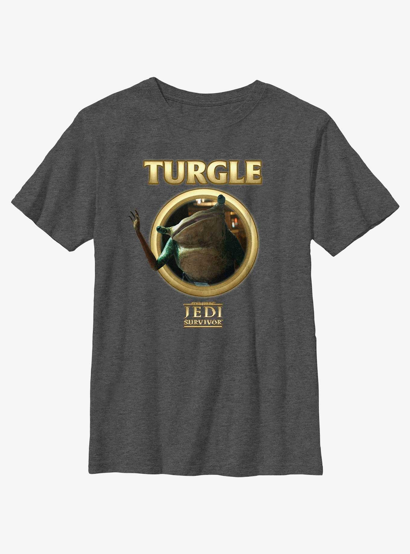 Star Wars Jedi: Survivor Turgle Lockup Youth T-Shirt, CHAR HTR, hi-res