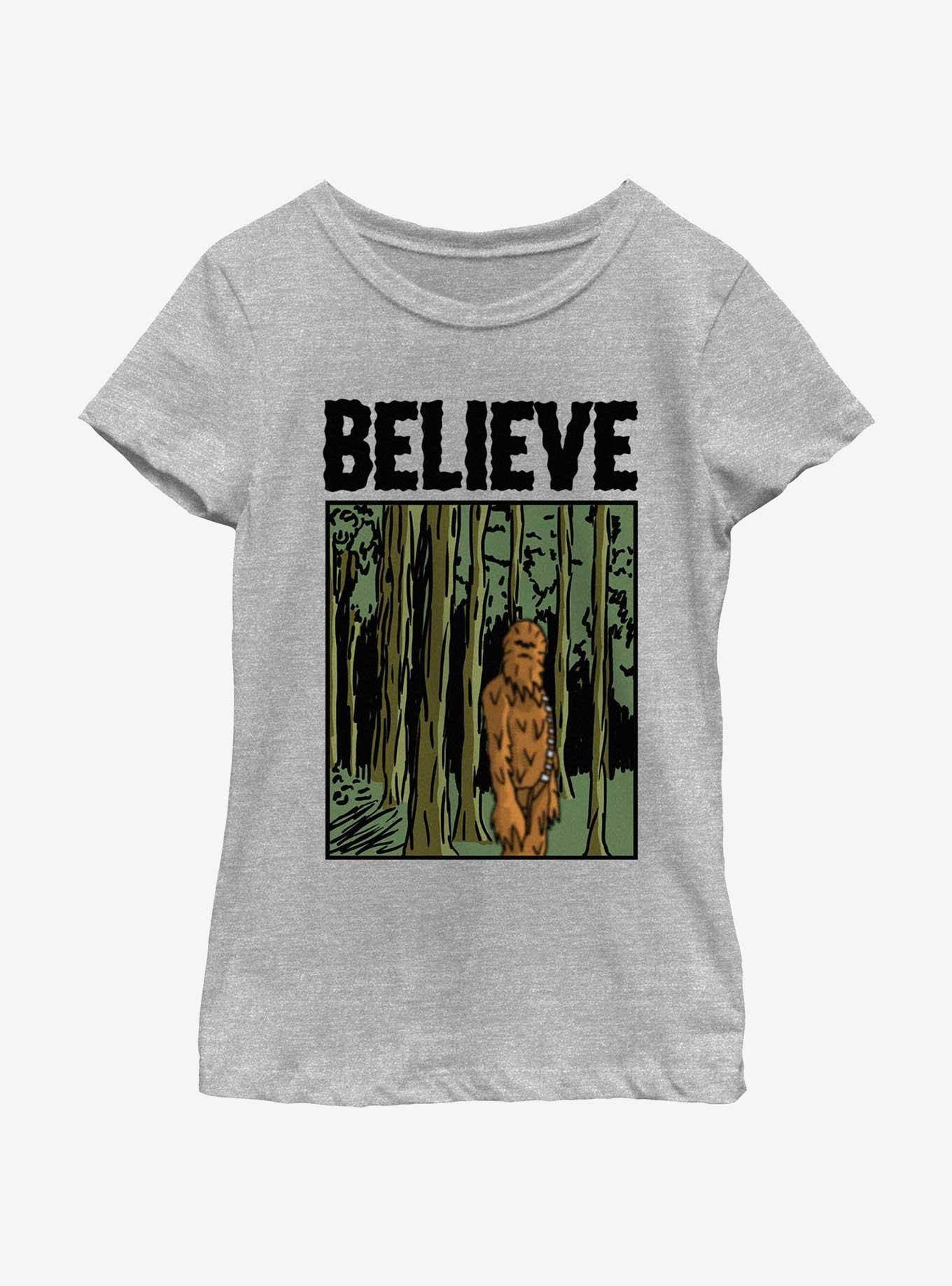 Star Wars Believe In Chewie Youth Girls T-Shirt, ATH HTR, hi-res