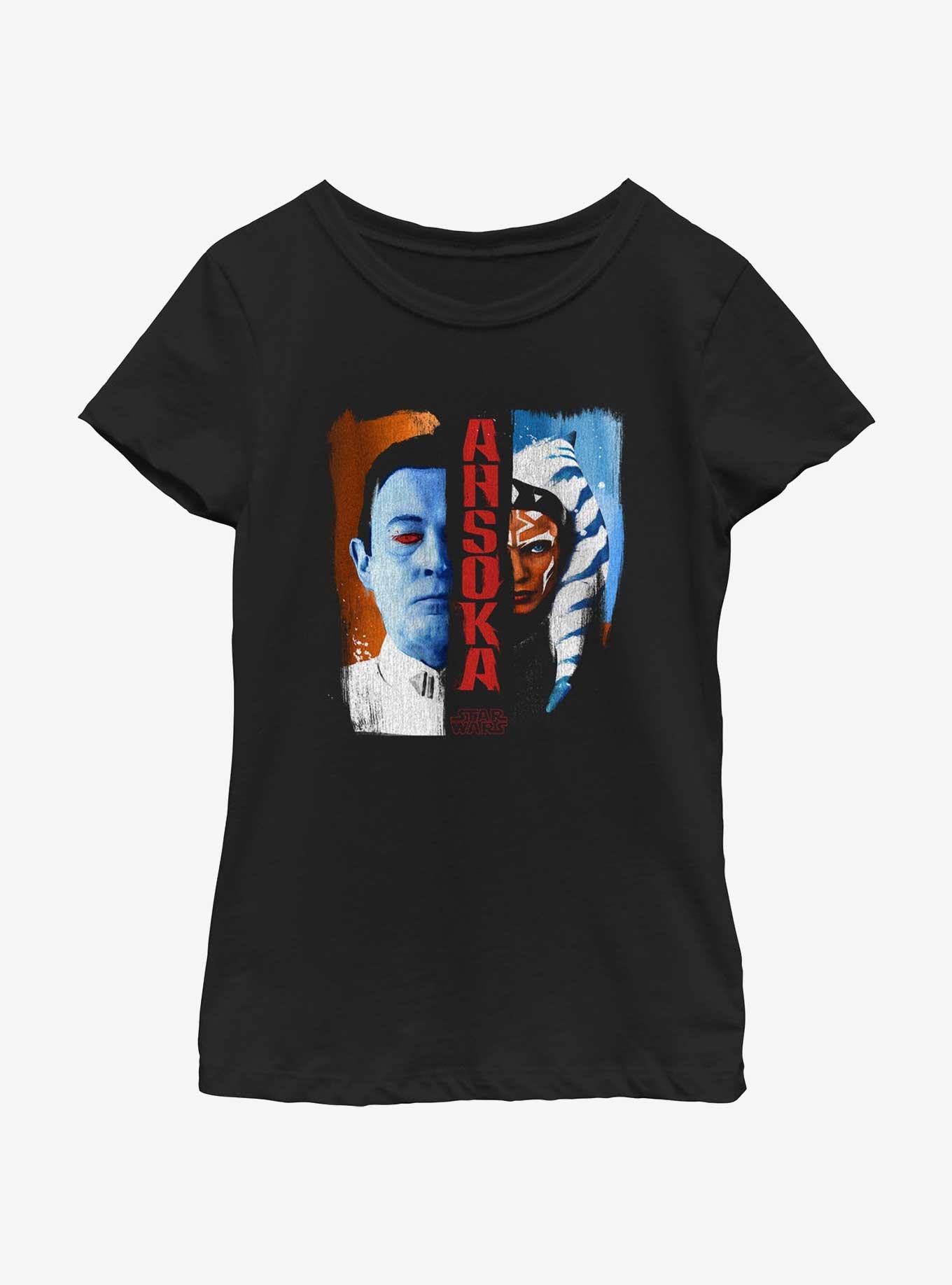 Star Wars Complimentary Conflict Thrawn and Ahsoka Youth Girls T-Shirt, BLACK, hi-res