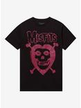 Misfits Fiend Skull Heart Glitter Boyfriend Fit Girls T-Shirt, BLACK, hi-res