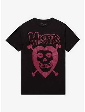 Misfits Fiend Skull Heart Glitter Boyfriend Fit Girls T-Shirt, , hi-res