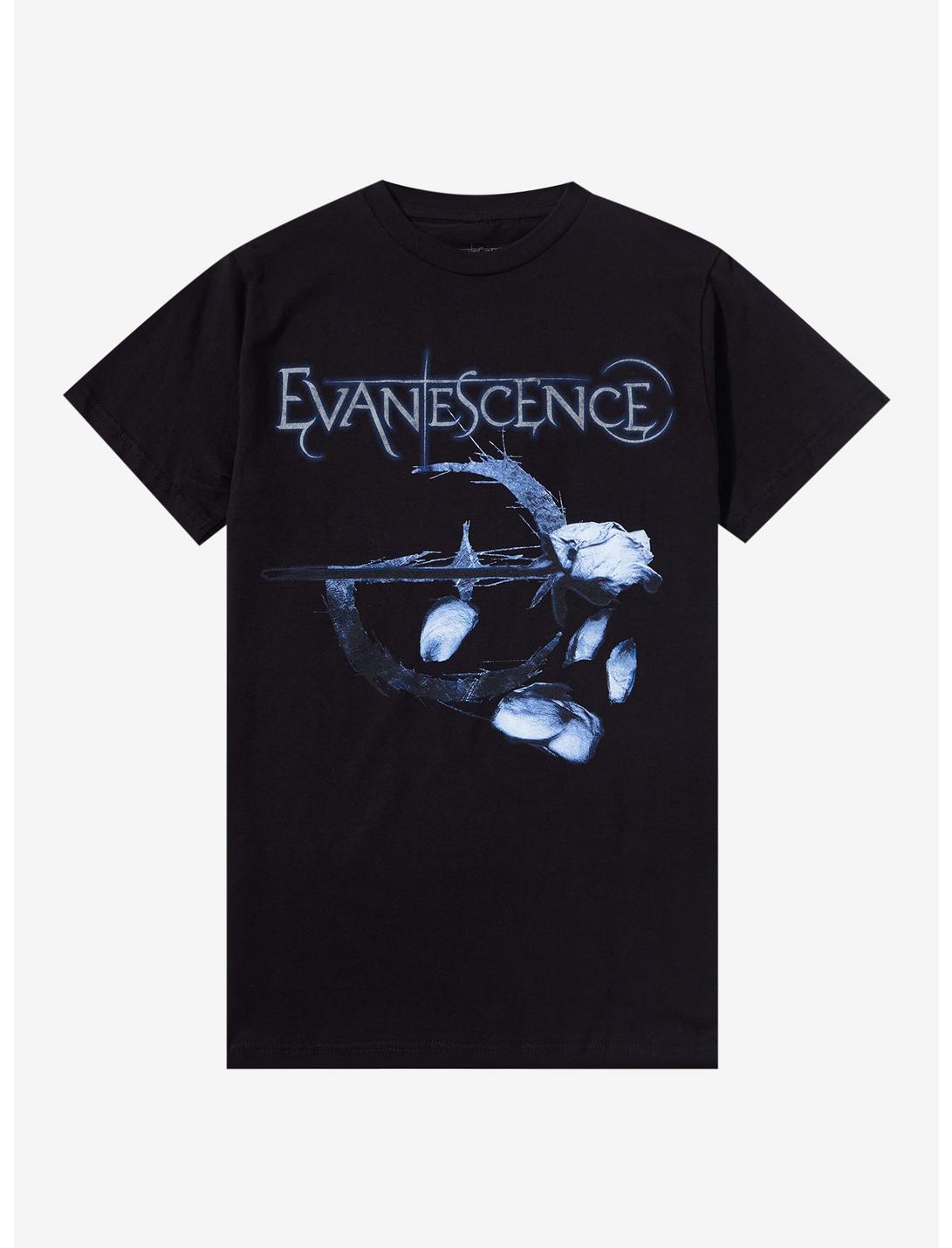 Evanescence Falling Petals Boyfriend Fit Girls T-Shirt, BLACK, hi-res