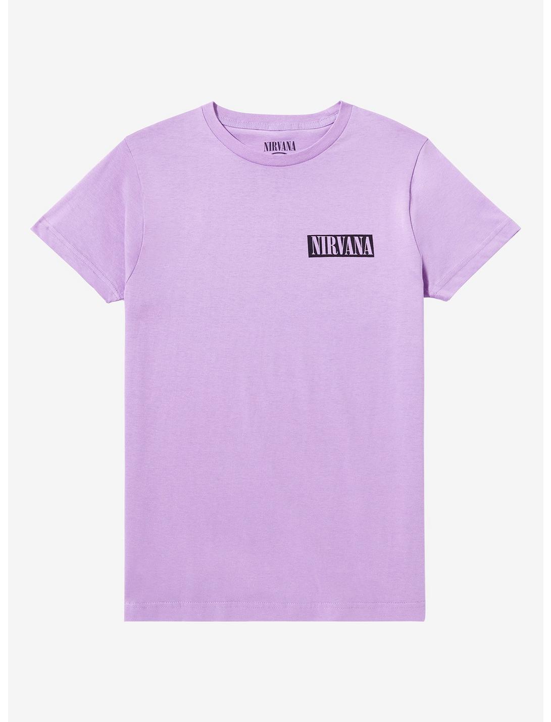 Nirvana Something In The Way Purple Boyfriend Fit Girls T-Shirt, LAVENDER, hi-res