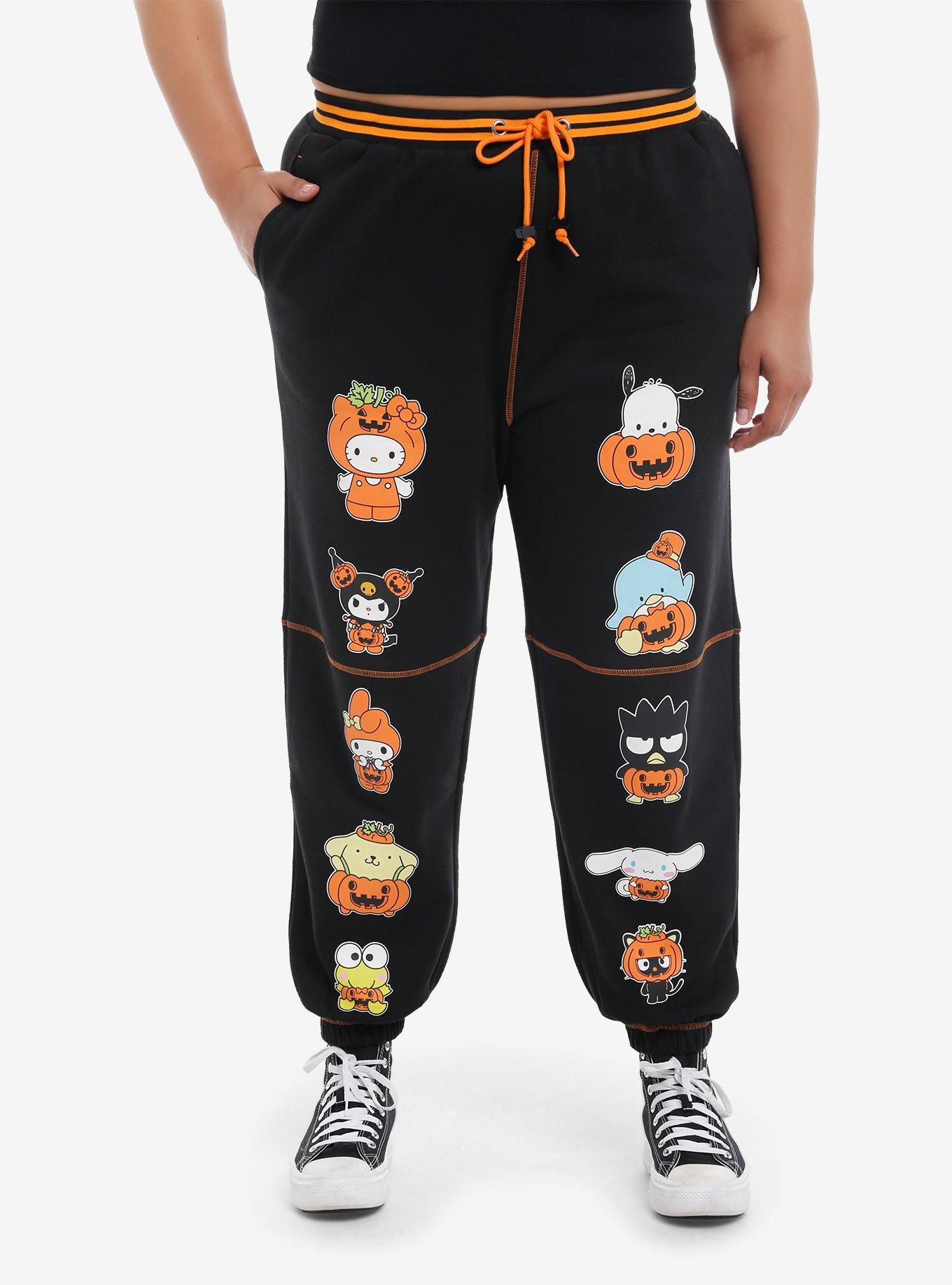 Hello Kitty And Friends Pumpkin Jogger Sweatpants Plus Size, BLACK, hi-res