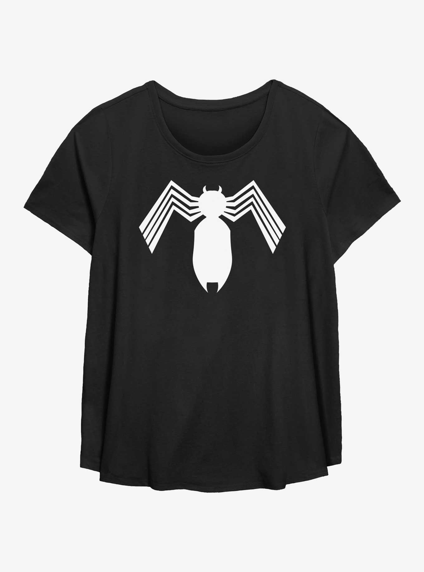 Marvel Spider-Man Symbiote Icon Womens T-Shirt Plus Size - BLACK
