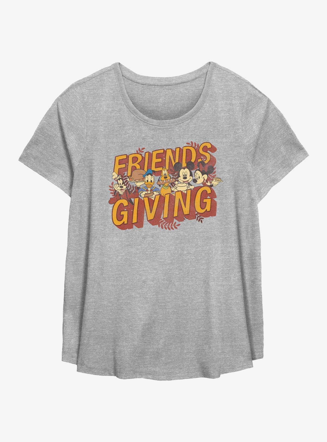 Disney Mickey Mouse Friendsgiving Womens T-Shirt Plus Size