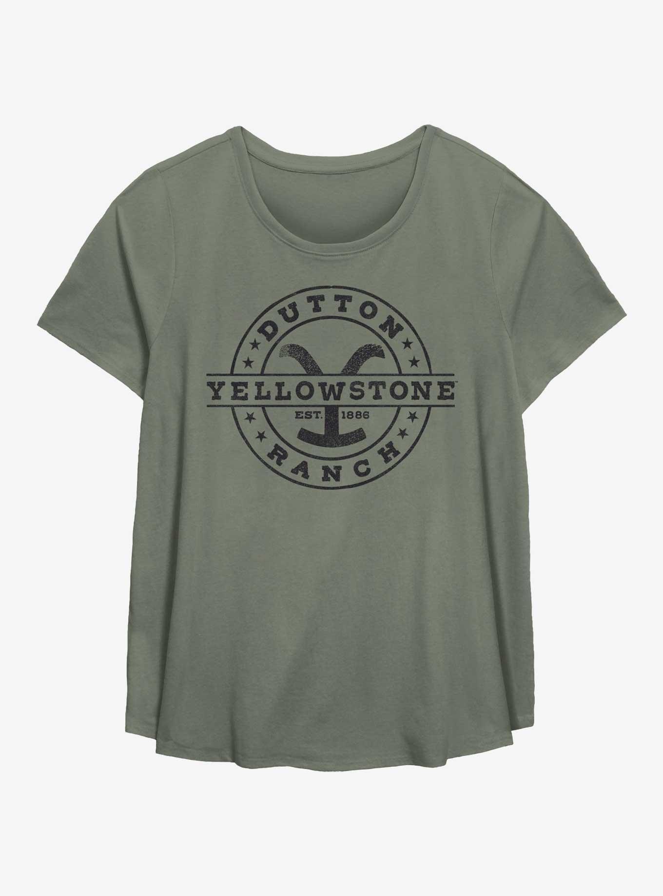 Yellowstone Logo Dutton Ranch Womens T-Shirt Plus Size, SAGE, hi-res