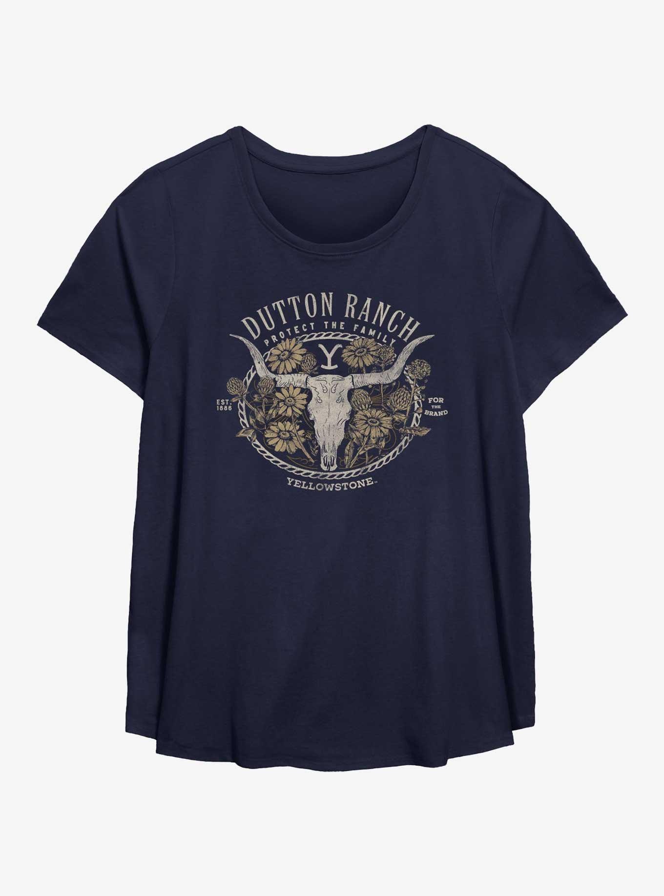 Yellowstone Dutton Ranch Protect The Family Floral Womens T-Shirt Plus