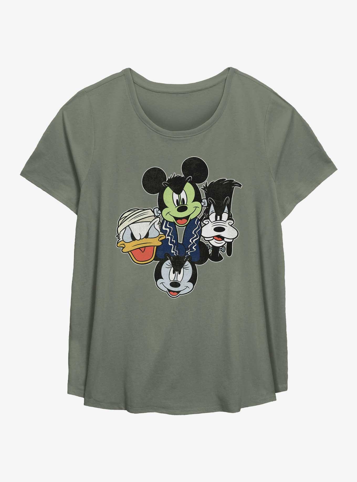 Disney Mickey Mouse & Friends Halloween Heads Womens T-Shirt Plus Size