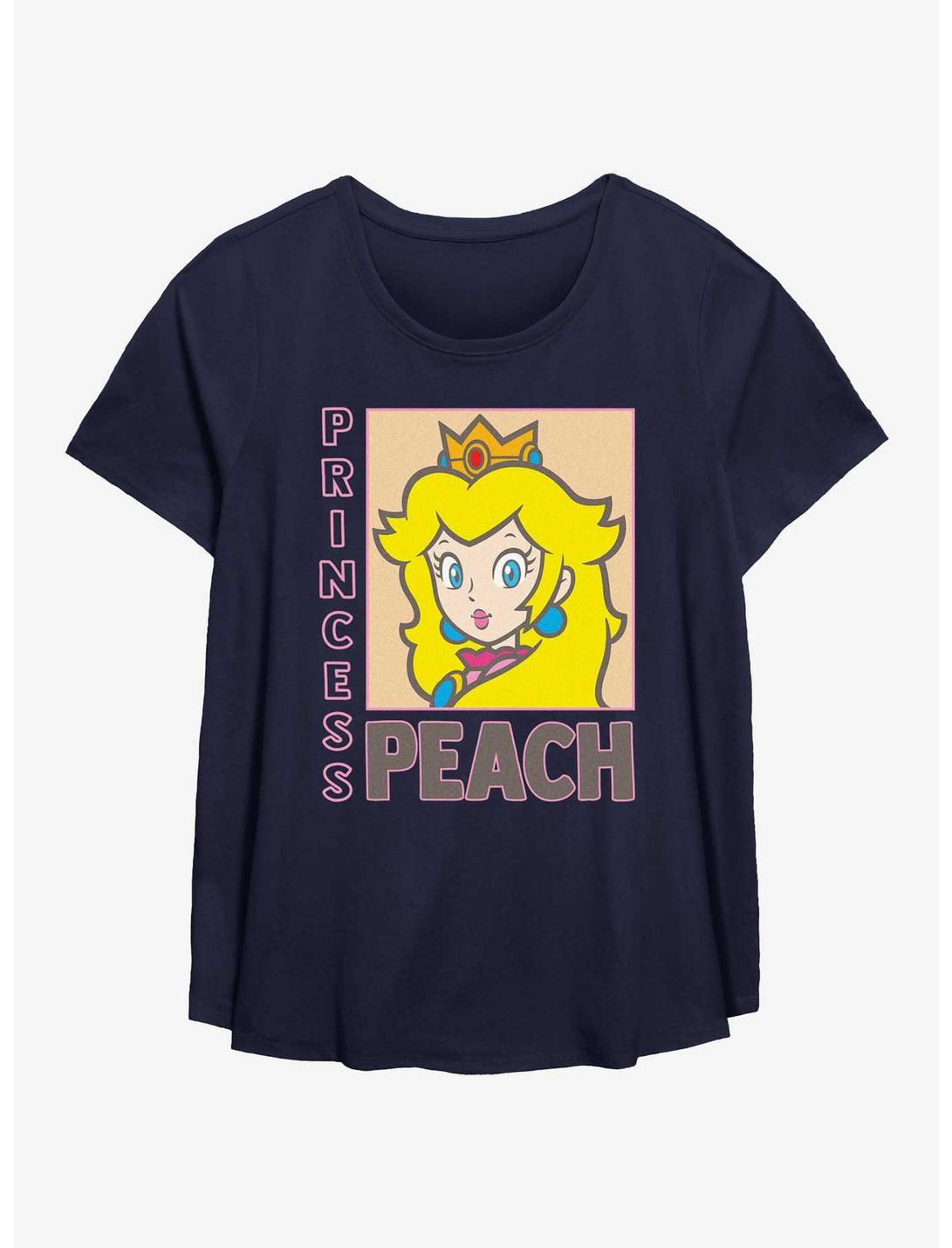 Nintendo Framed Princess Peach Womens T-Shirt Plus Size, NAVY, hi-res