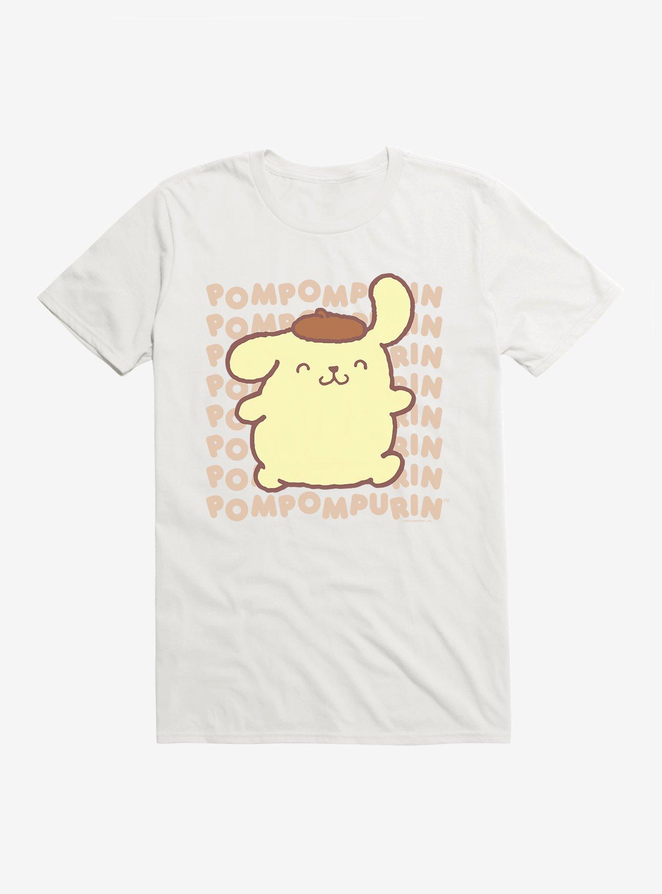 Pompompurin Character Name  T-Shirt, WHITE, hi-res