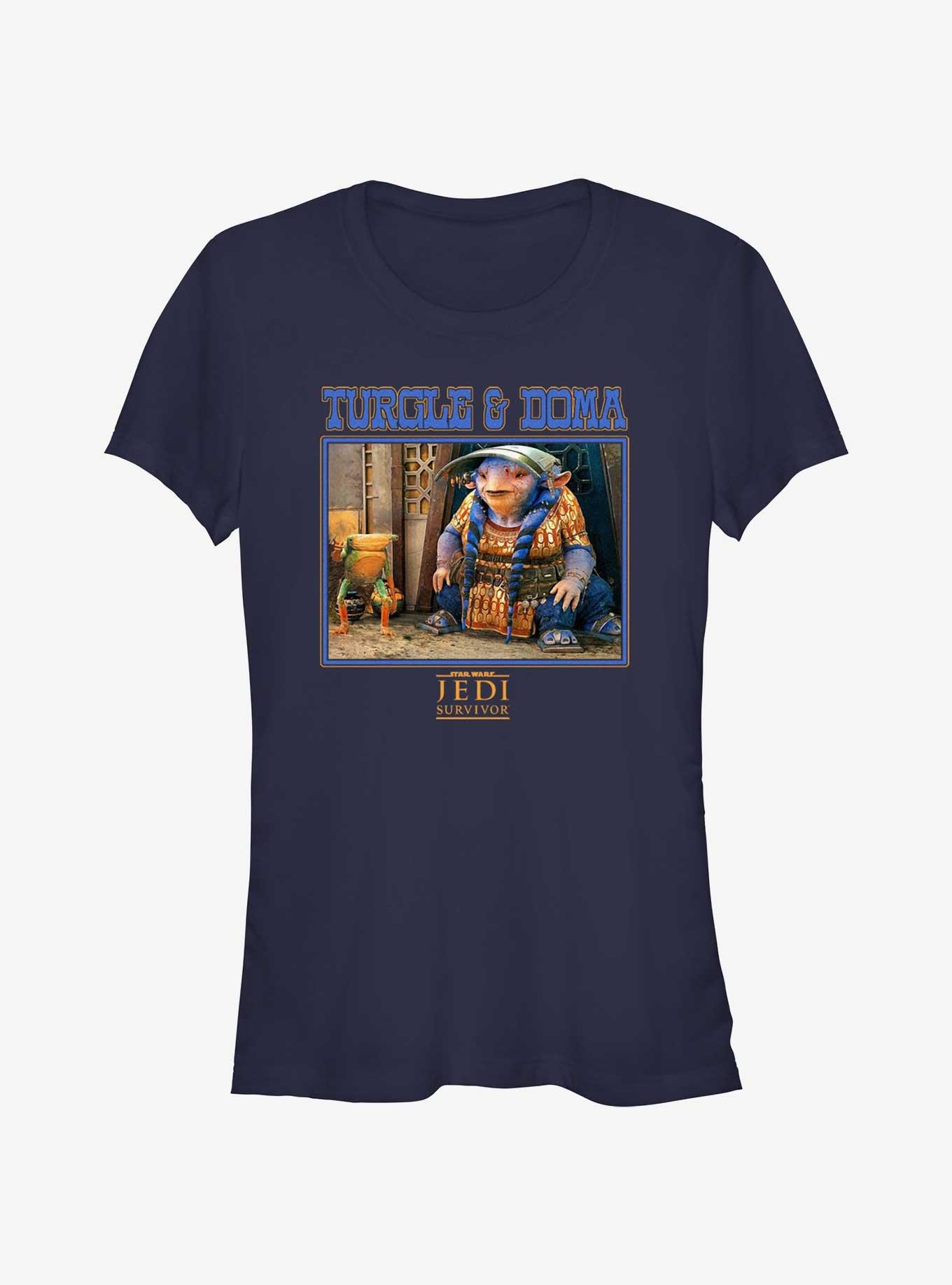 Star Wars Jedi: Survivor Turgle & Doma Poster Girls T-Shirt, NAVY, hi-res