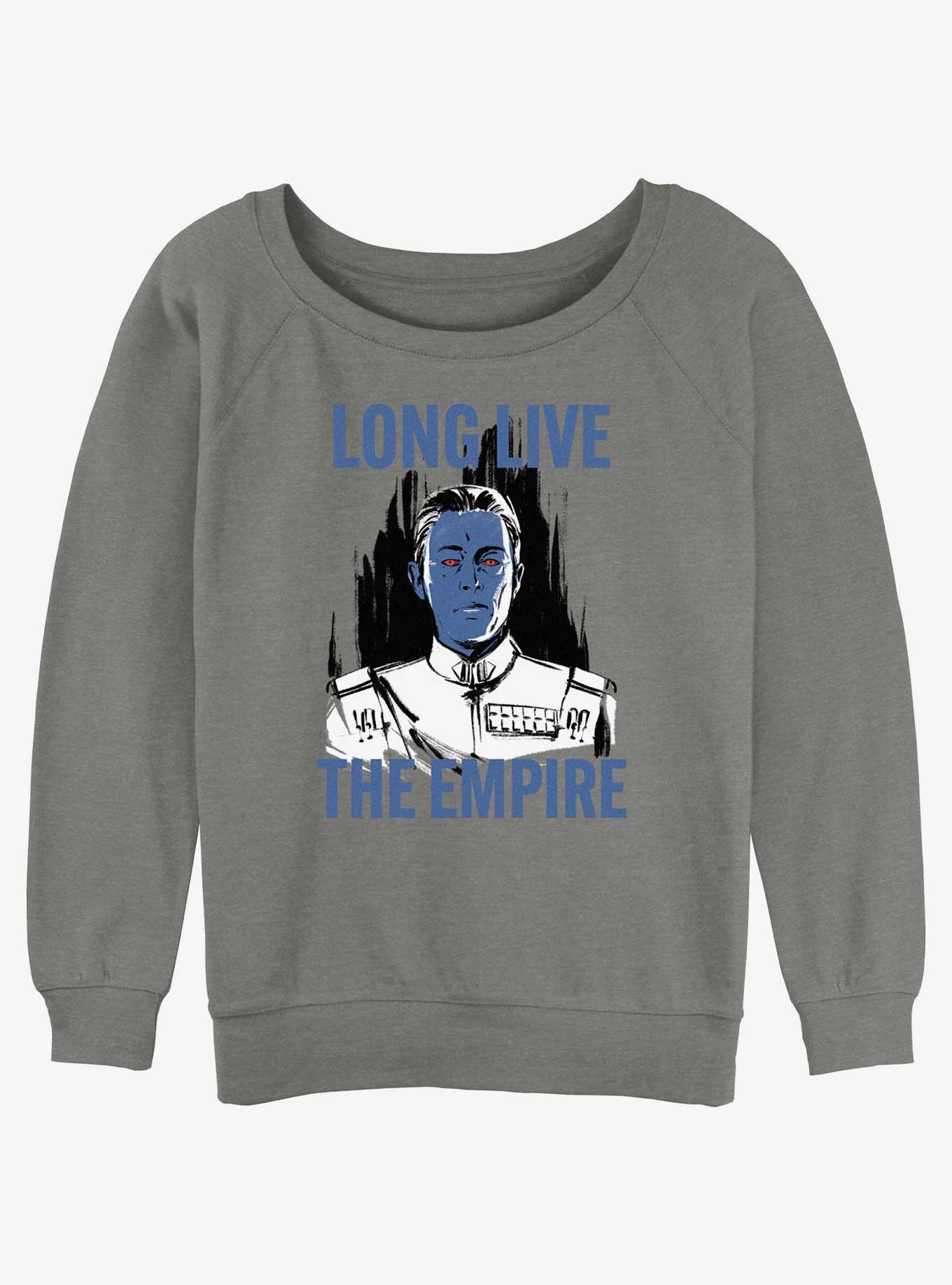 Star Wars Long Live Thrawn Girls Slouchy Sweatshirt, GRAY HTR, hi-res