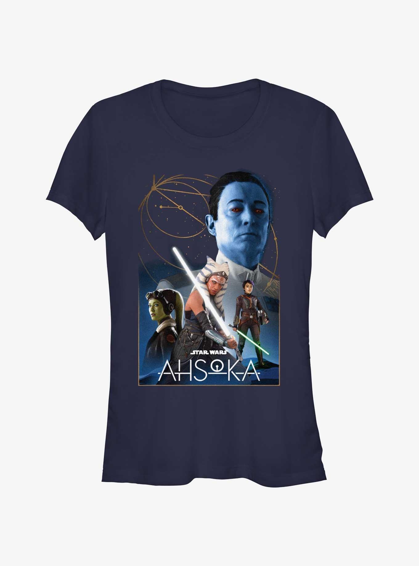 Star Wars Ahsoka Poster Girls T-Shirt, NAVY, hi-res