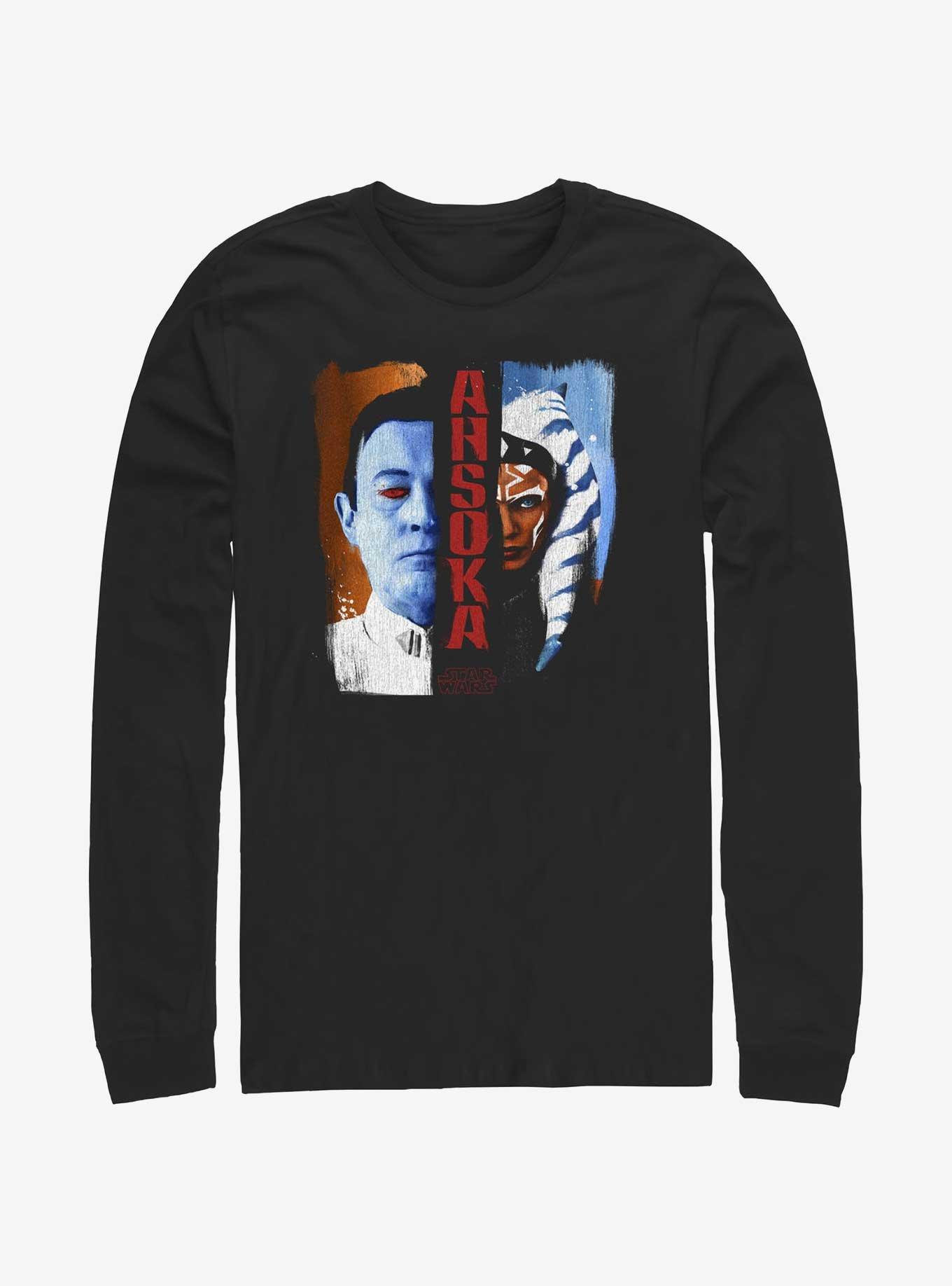 Star Wars Complimentary Conflict Thrawn and Ahsoka Long-Sleeve T-Shirt, BLACK, hi-res