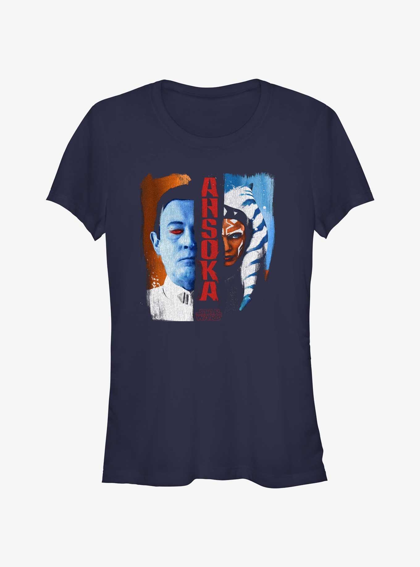 Star Wars Complimentary Conflict Thrawn and Ahsoka Girls T-Shirt, NAVY, hi-res