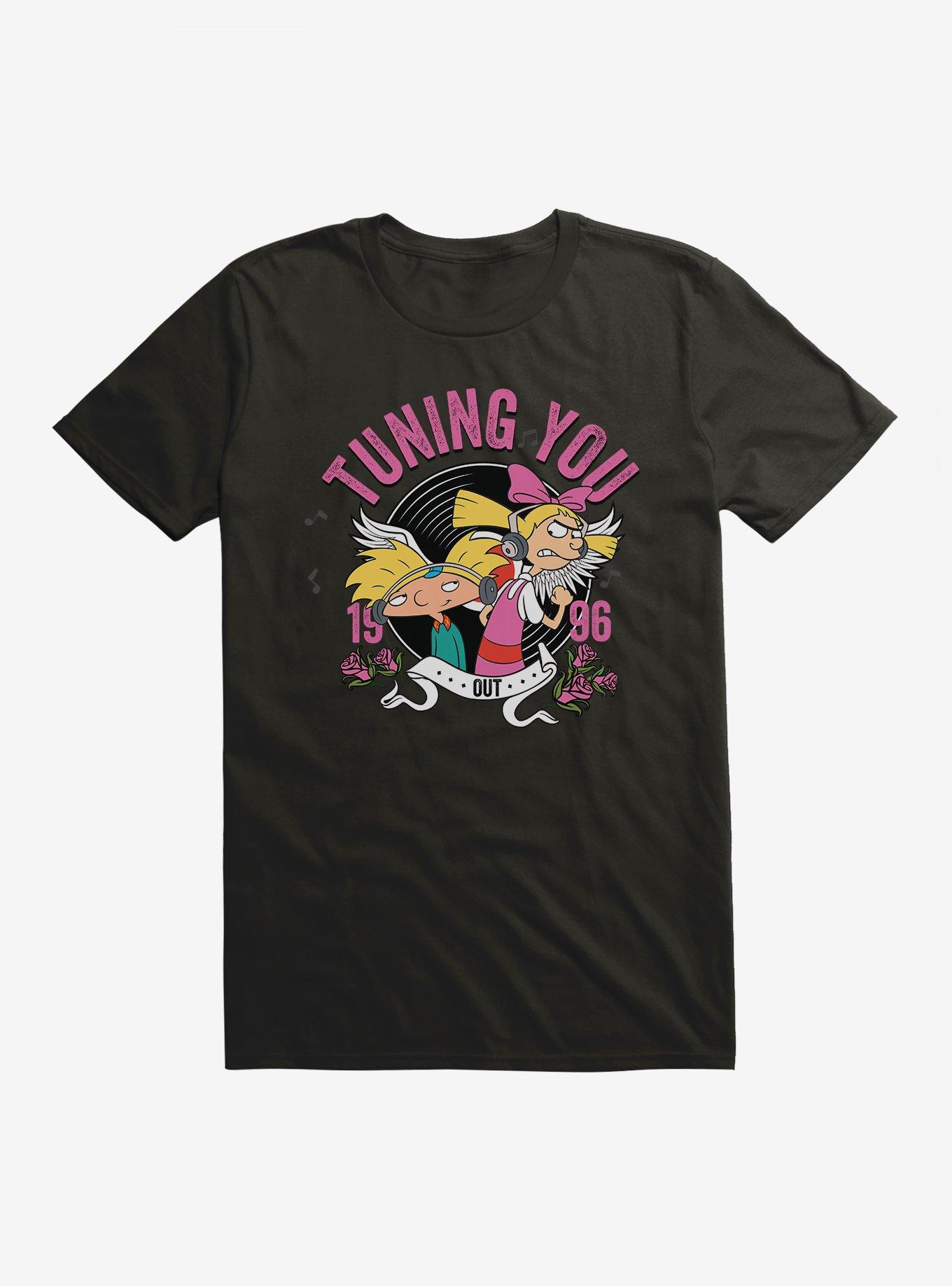 Hey Arnold! Tuning You Out 1996 T-Shirt, BLACK, hi-res